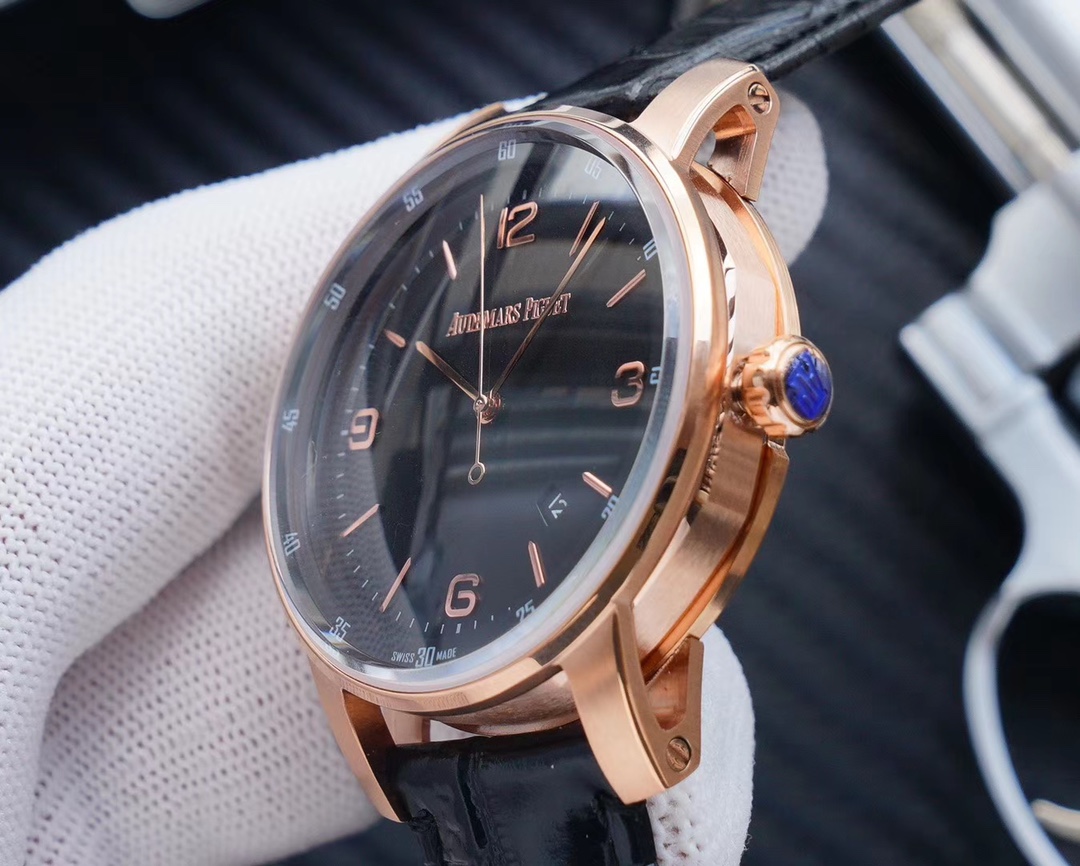 AUDEMARS PIGUET Jules Audemars Dress Watch - 39mm, 18K Rose Gold, Black Dial, Date Window, Swiss Made