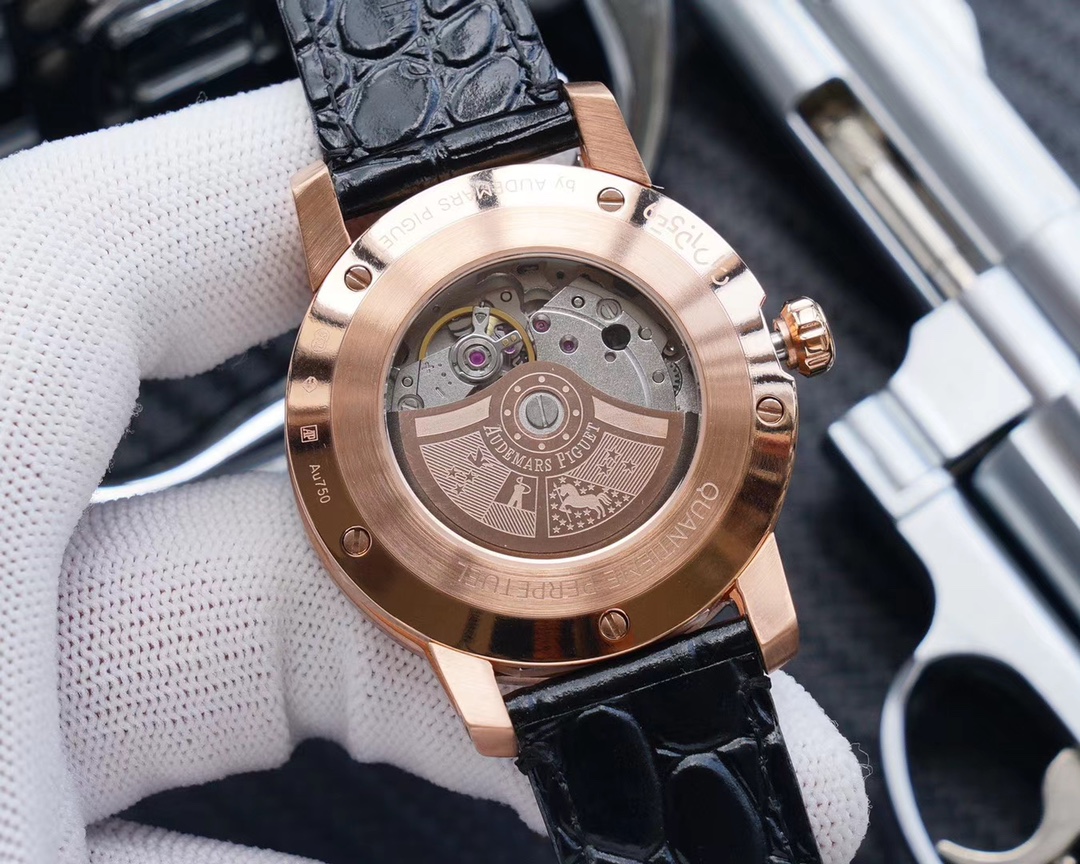 AUDEMARS PIGUET Jules Audemars Dress Watch - 39mm, 18K Rose Gold, Black Dial, Date Window, Swiss Made