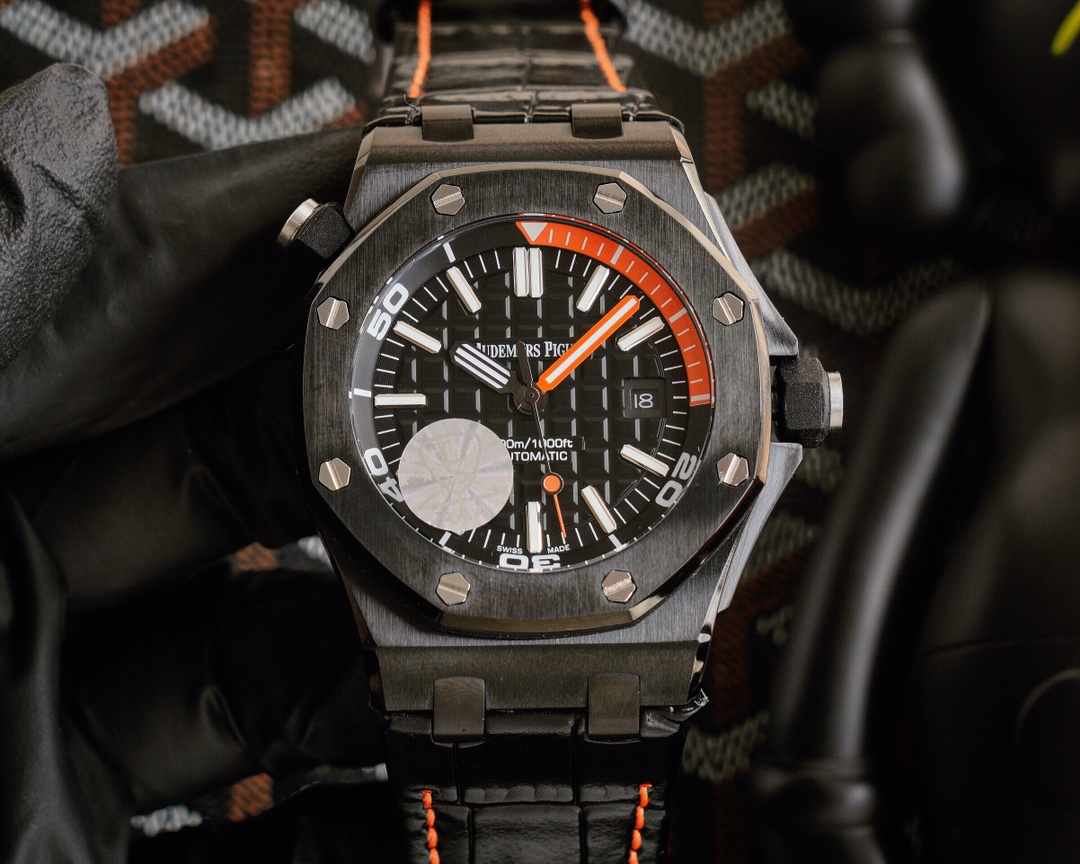 AUDEMARS PIGUET Royal Oak Offshore Dive Watch - 42mm, Black Dial with Yellow Accents, Automatic Movement, Date Window, Swiss Made