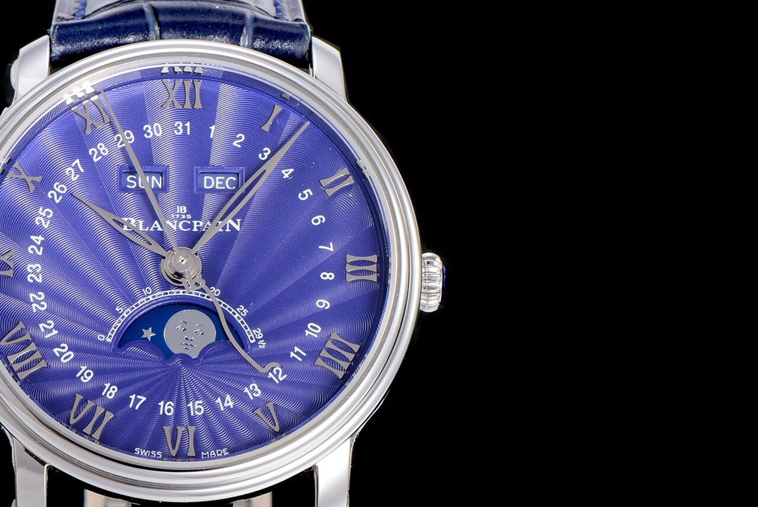  对应中文（若需双语展示）： 宝珀 Villeret 40 毫米精钢腕表 全历月相 蓝色表盘（型号 6654-1127-55B） 这个版本聚焦高搜索权重信息，适配亚马逊的搜索算法逻辑。要不