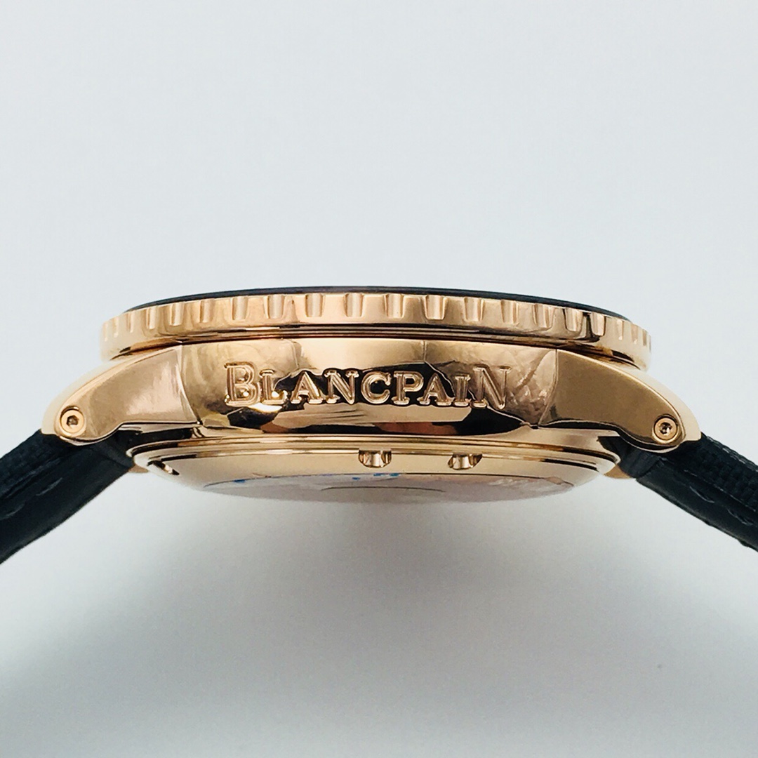 Blancpain Fifty Fathoms 45mm 18K Rose Gold Dive Watch (Ref. 5015-3630-52) – Black Dial, Black Strap