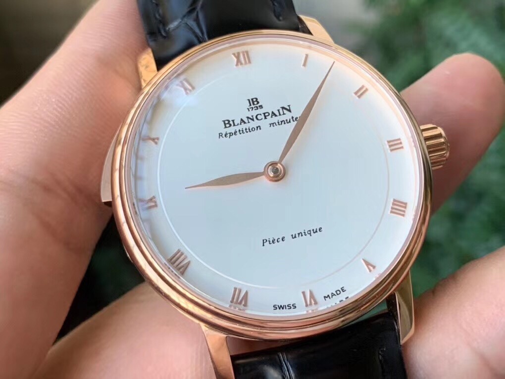 Blancpain Minute Repeater Unique Piece Watch - Rose Gold Case, Enamel Dial, Swiss Made