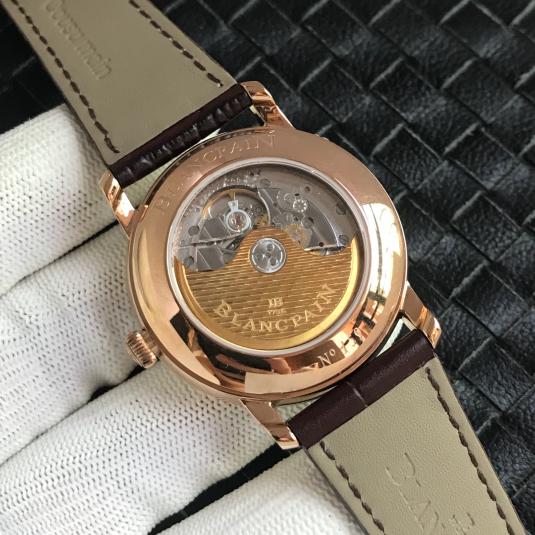 Blancpain Automatic Watch - Rose Gold Case, Enamel Dial, Day-Date Function, Swiss Made