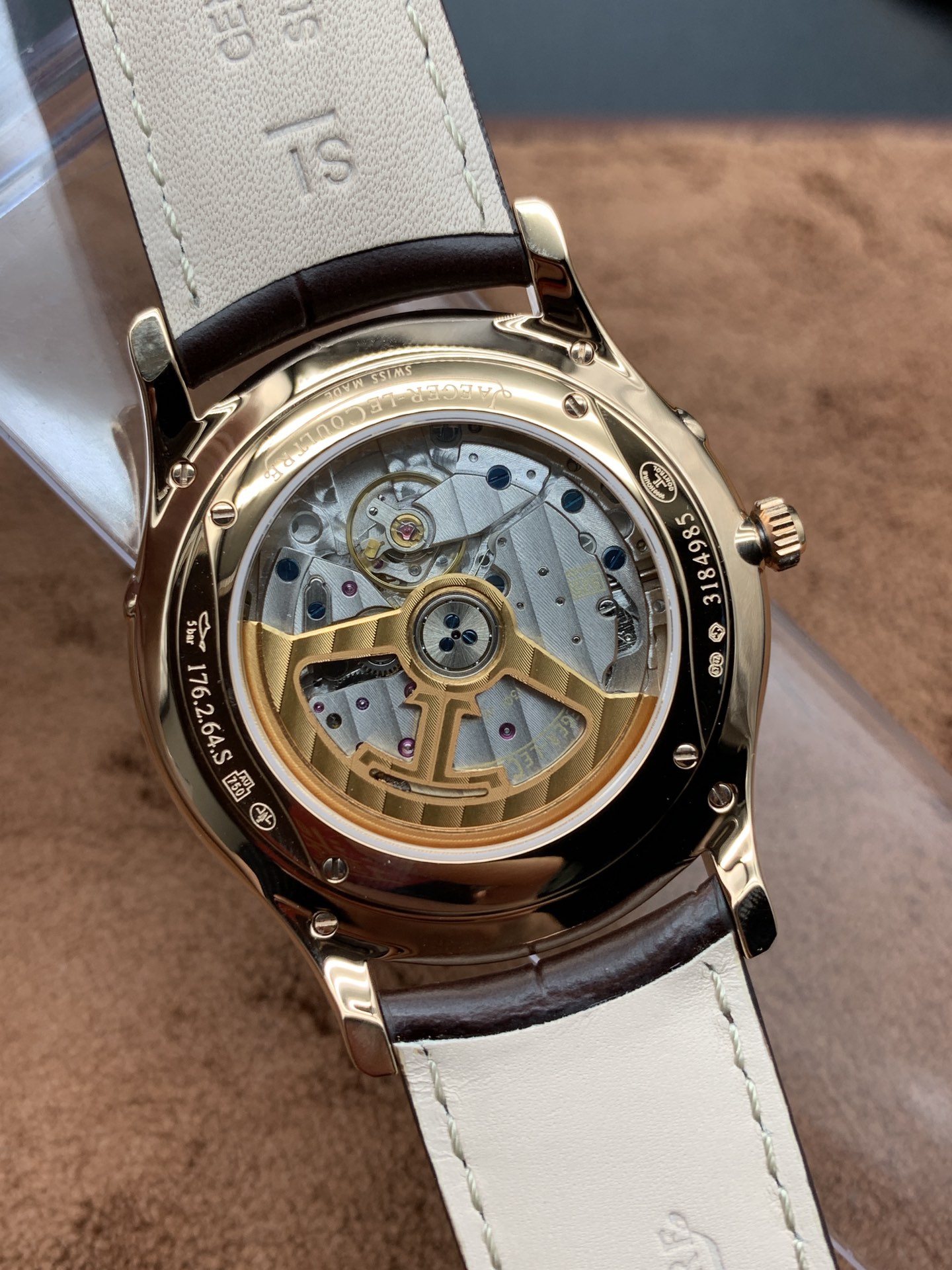 Jaeger-LeCoultre Automatic Watch - Yellow Gold Case, Moon Phase Function, Ivory Dial, Swiss Made