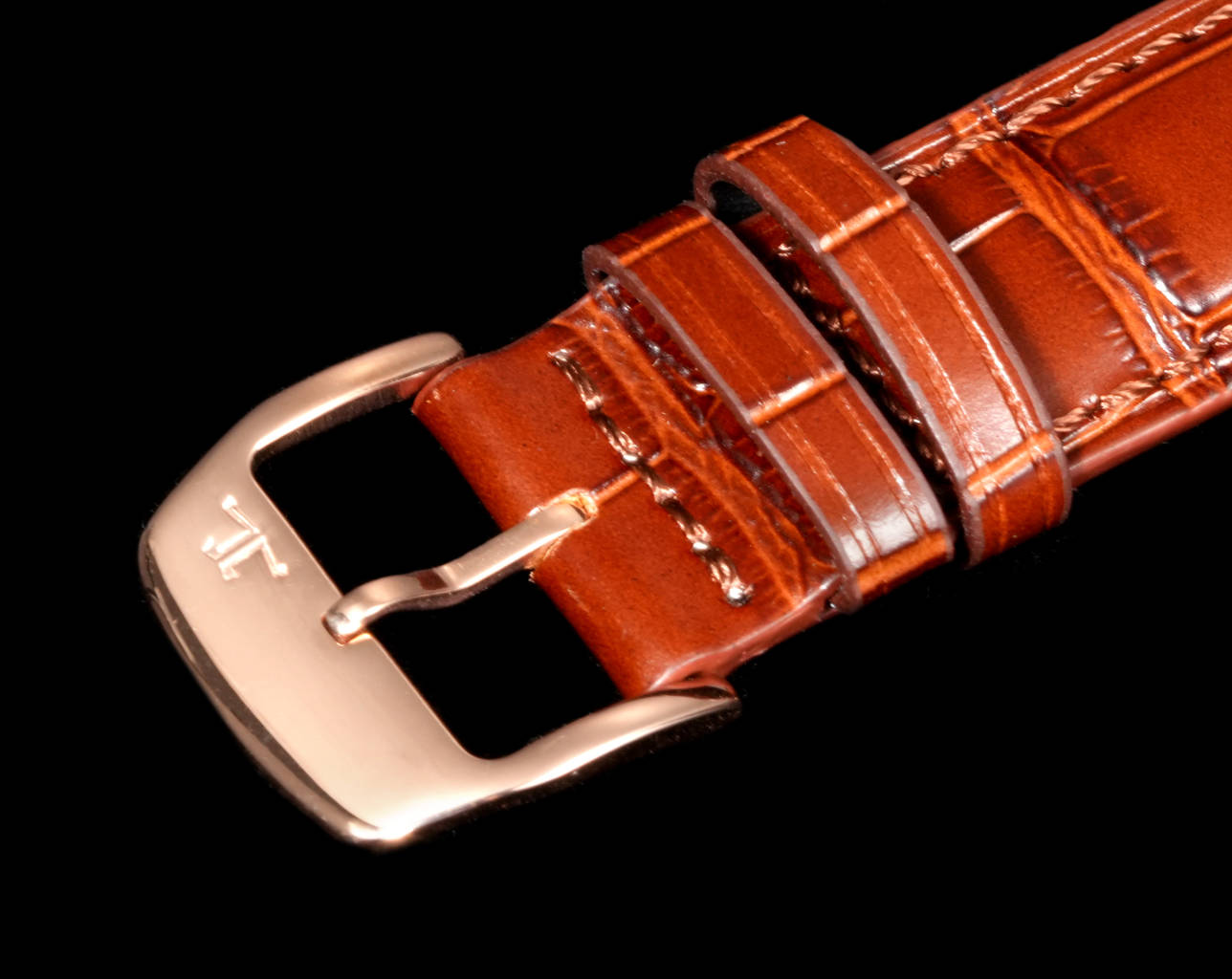 Jaeger-LeCoultre Perpetual Calendar Moon Phase Watch - Rose Gold Case, Ivory Dial, Brown Leather Strap, Swiss Made