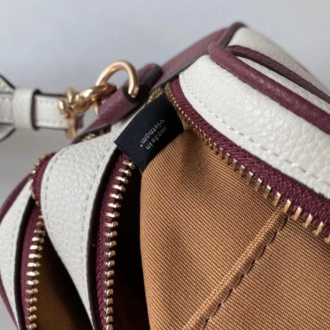 COACH New Valentine's Day Double-Zip Camera Bag 2835 Leather-Trimmed Version