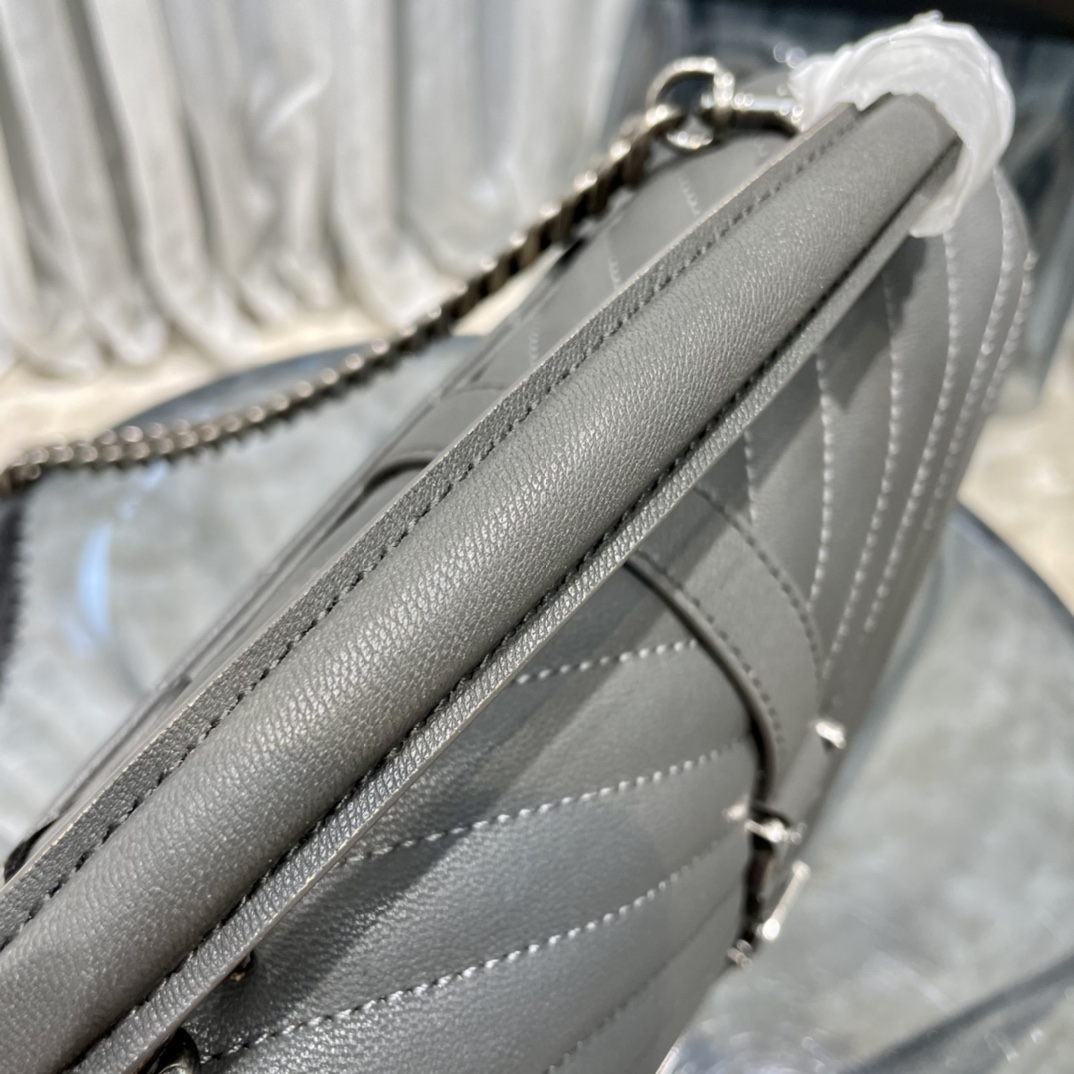 YSL #Monogram College# Gray Silver Buckle_24cm Model: 392737 Dimensions: 24x17x6cm
