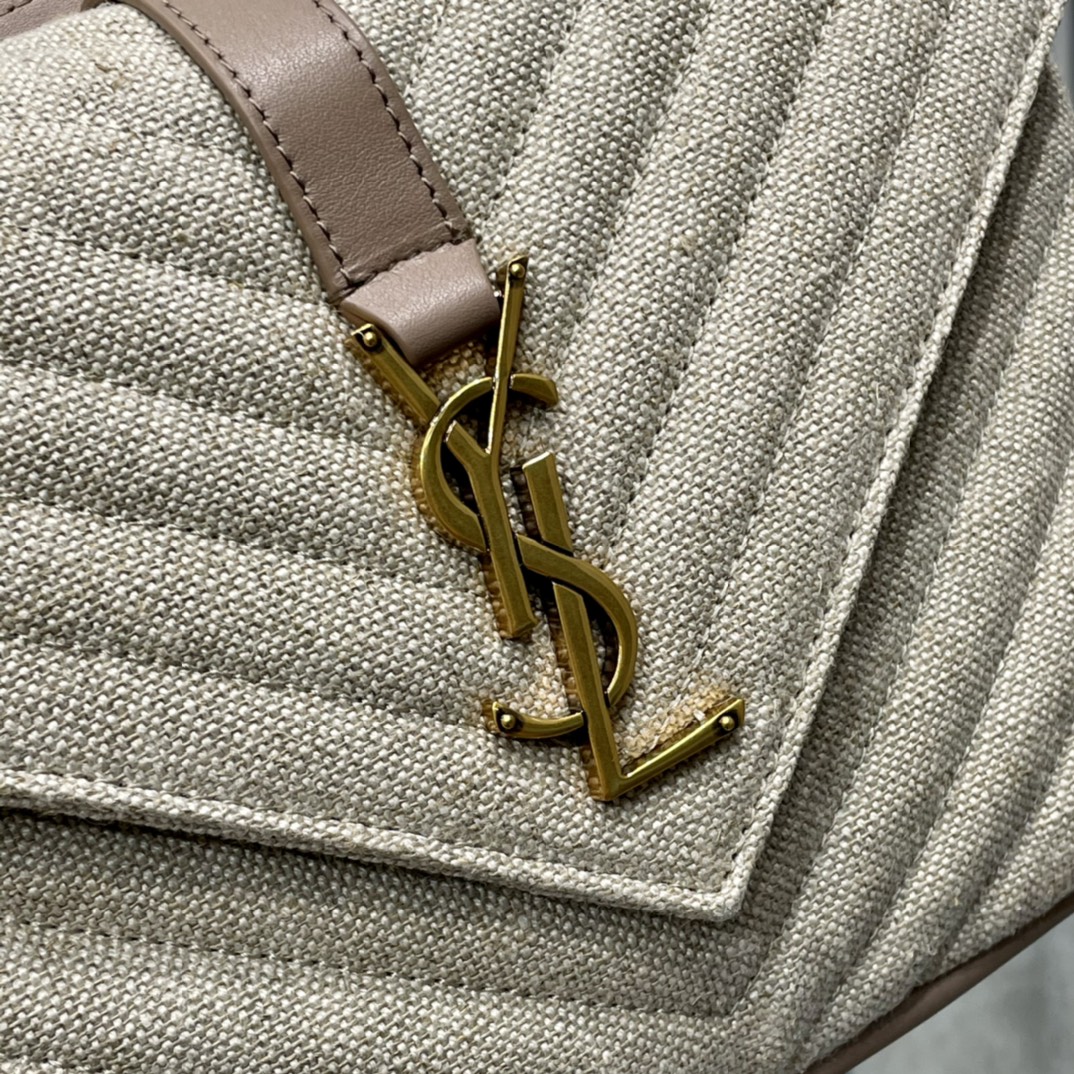YSL#MONOCHROME COTTON-LINEN BLEND Model: 392737 Dimensions: 24x17x6cm