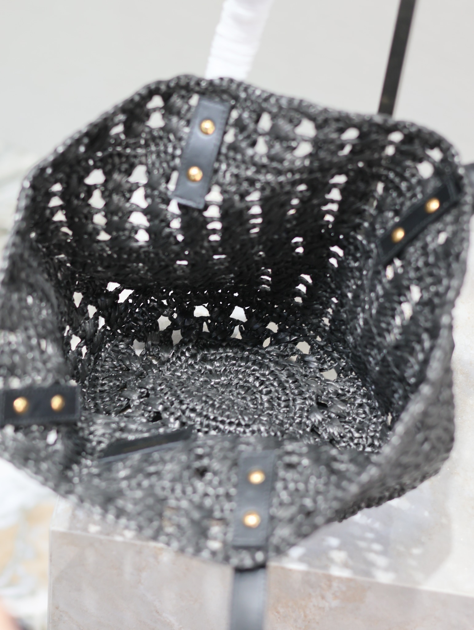 YSL Straw Tote Bag Vegetable Basket Openwork Straw Tote Bag Model: 761461 Dimensions: 42×20×22cm