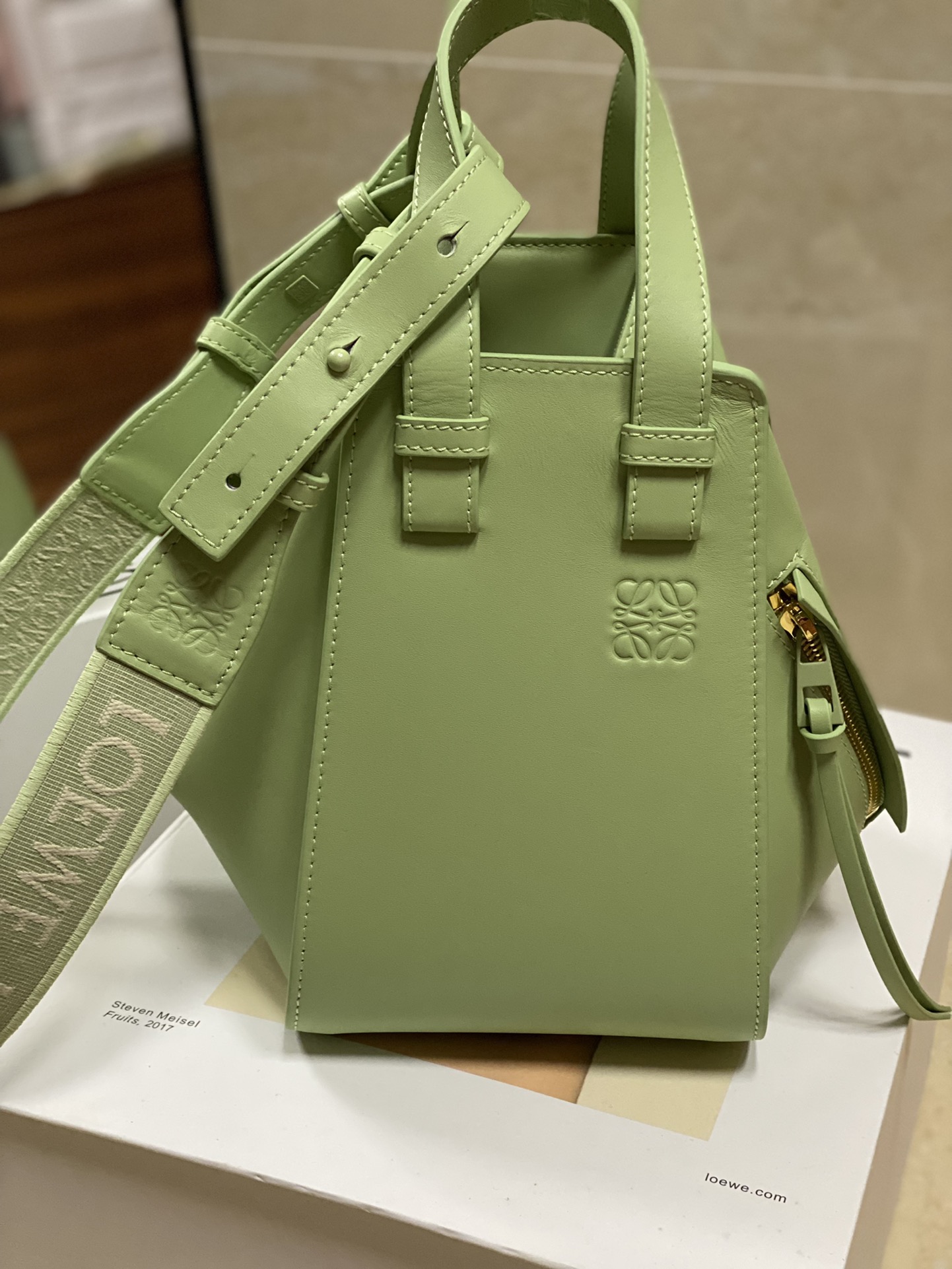 Loewe 1202 Light Green Hammock Handbag  0.760 Size: 19.5*14.