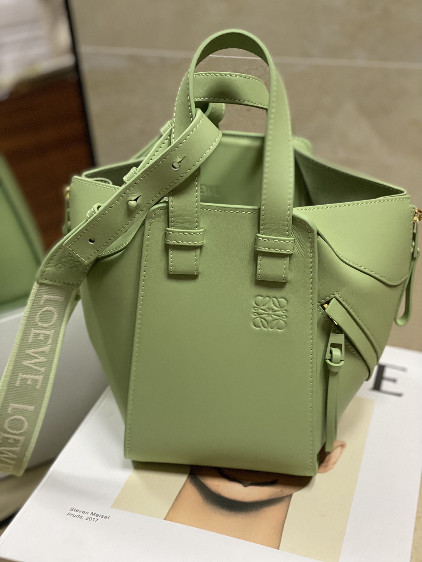 Loewe 1202 Light Green Hammock Handbag  0.760 Size: 19.5*14.