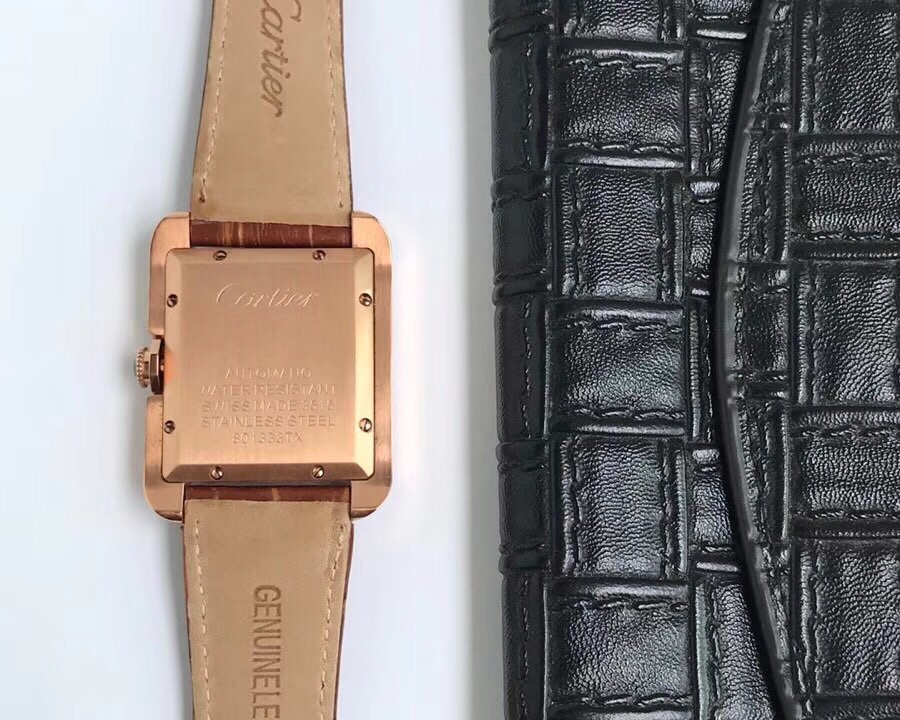 Cartier Tank Stardust Automatic 35mm × 11mm – 316L Steel Men’s Timepiece with Sapphire Crystal, Transparent Back & Superior Waterproof Build