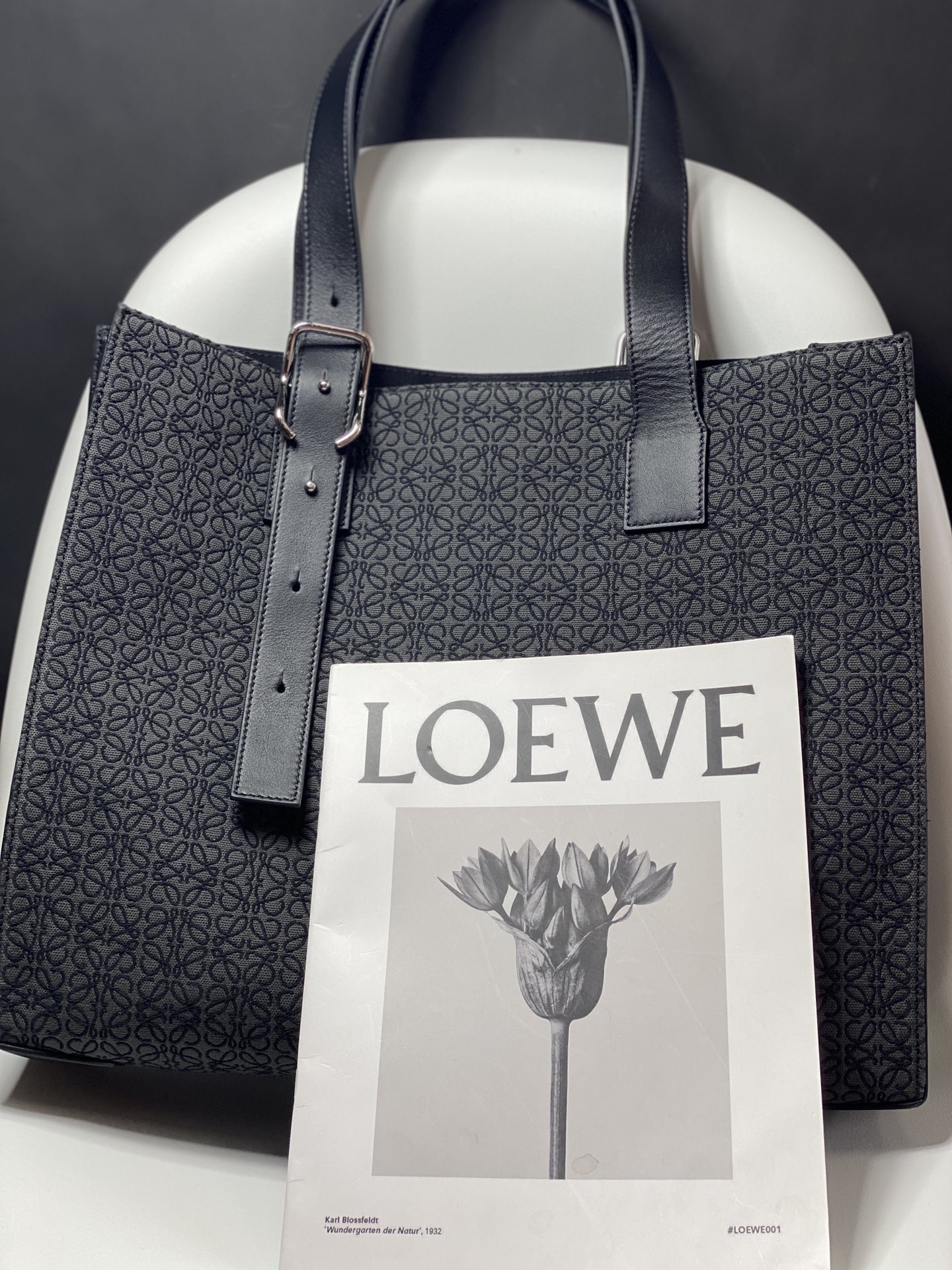 Loewe Buckle Horizontal Tote Model 3074 0.680 Dimensions: 38.7 cm (W) x 32.9 cm (H) x 9.2 cm (D)