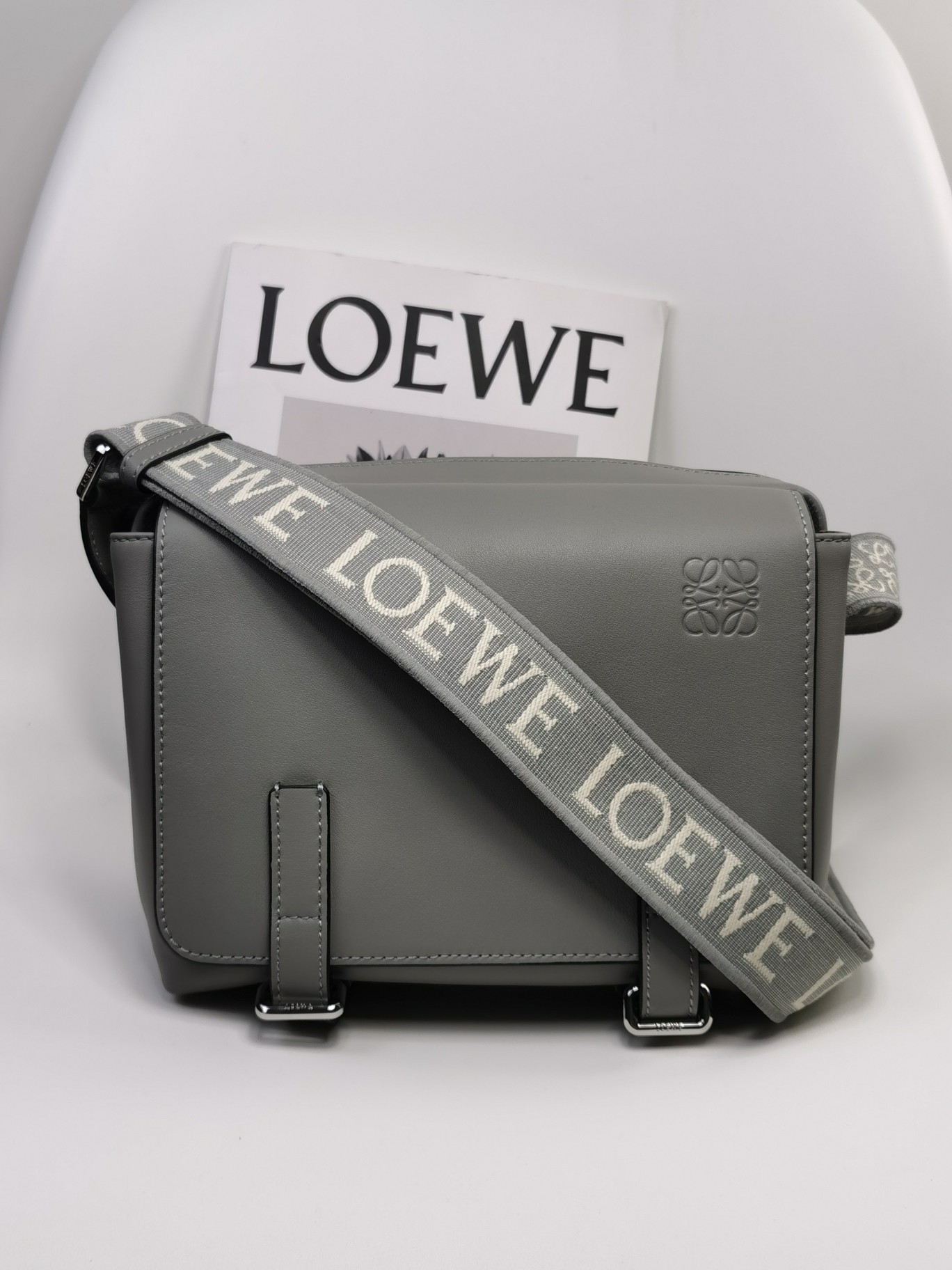 Loewe New XS Messenger Bag A74 Pearl Gray 0.650 Dimensions: 23 x 18 x 9 cm