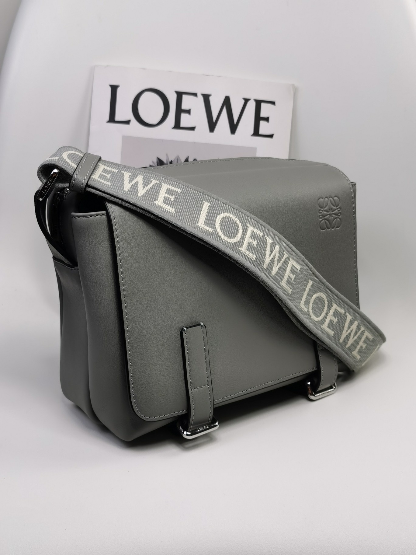 Loewe New XS Messenger Bag A74 Pearl Gray 0.650 Dimensions: 23 x 18 x 9 cm