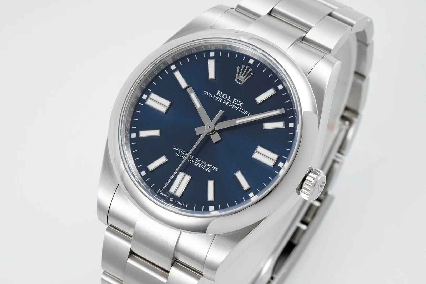 ROLEX Oyster Perpetual｜41mm Case Diameter 12mm Thickness Cal.3230 Movement 904L Steel Polished Indexes Swiss Ice-Blue Lume Sapphire Crystal
