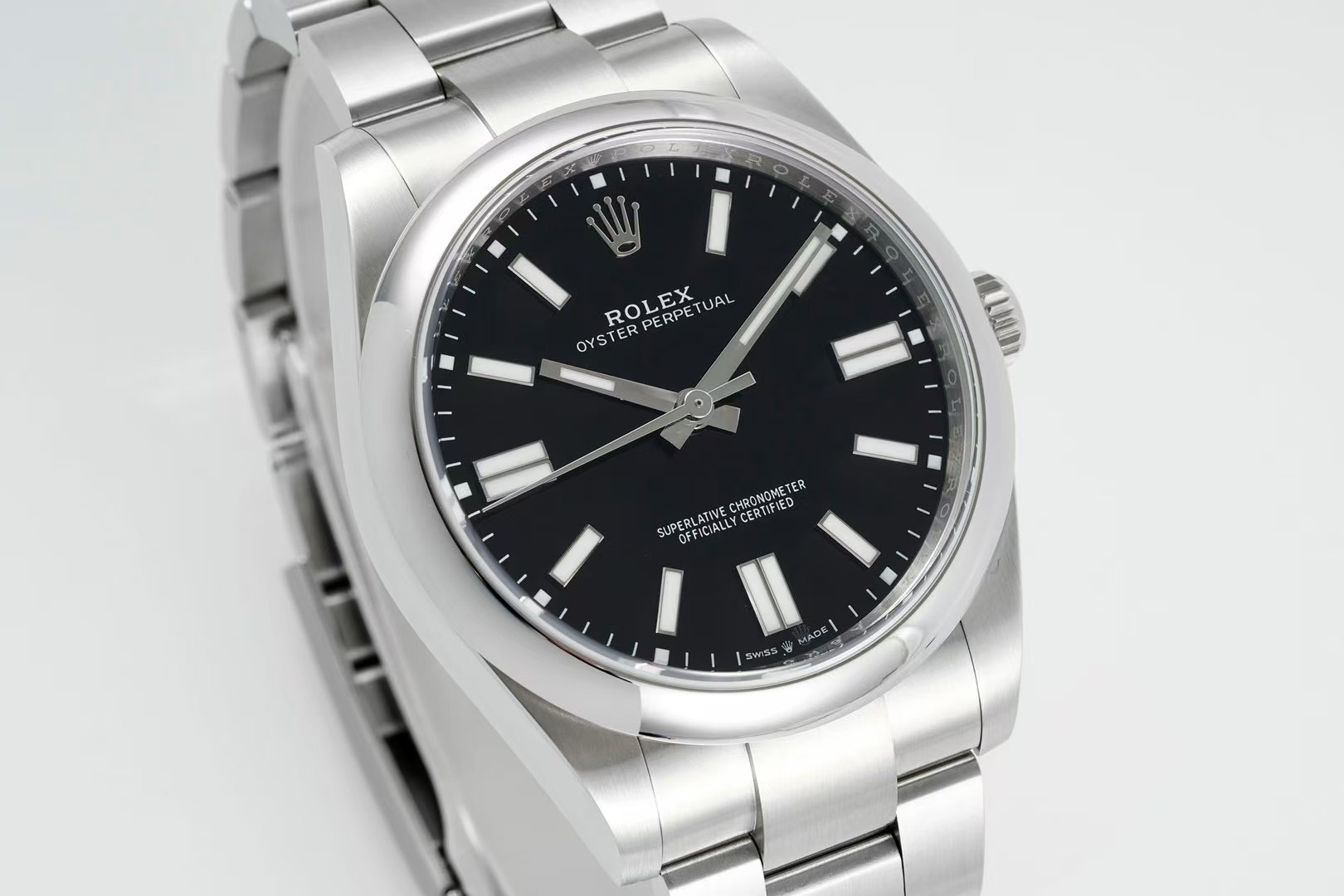 ROLEX Oyster Perpetual｜36mm Case Diameter 12mm Thickness Cal.3230 Movement 904L Steel Polished Indexes Swiss Ice-Blue Lume Sapphire Crystal