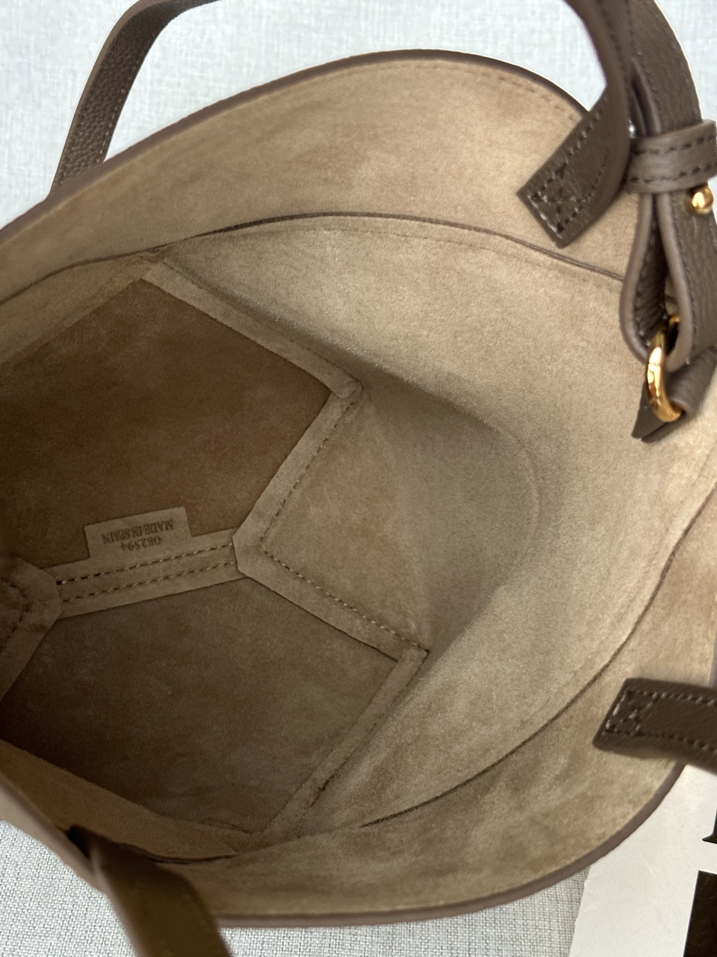 Loewe Model 1763 Taupe Mini Glossy Calfskin Puzzle FoldMini 16.5-9-20