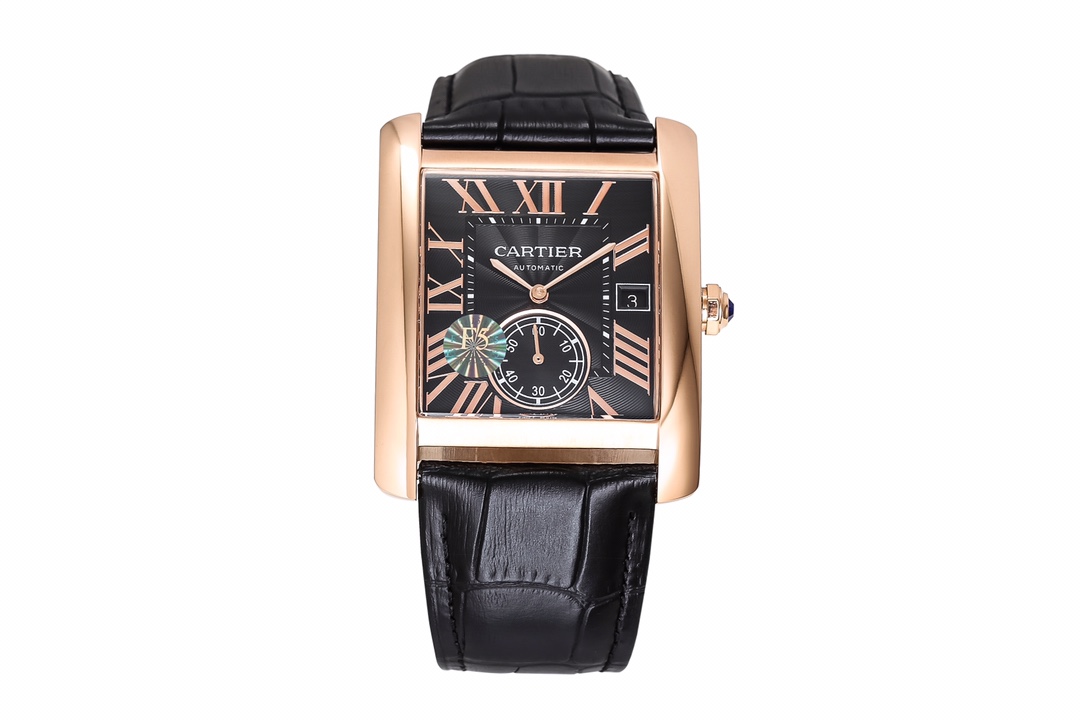 Cartier Premium Square Automatic 34mm × 44mm – 1904-Style Movement, Blue Steel Hands, Dual Sapphire Crystal & 250m Water Resistance