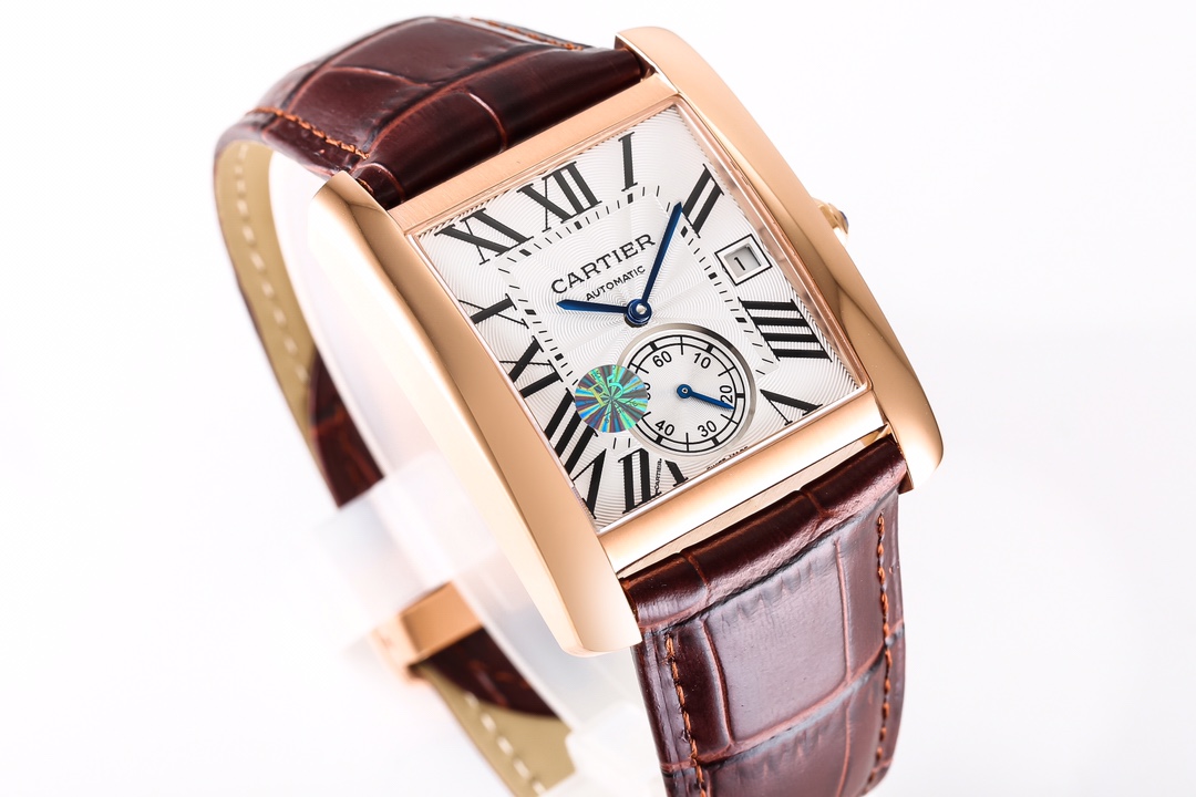 Cartier Premium Square Automatic 34mm × 44mm – 1904-Style Movement, Blue Steel Hands, Dual Sapphire Crystal & 250m Water Resistance
