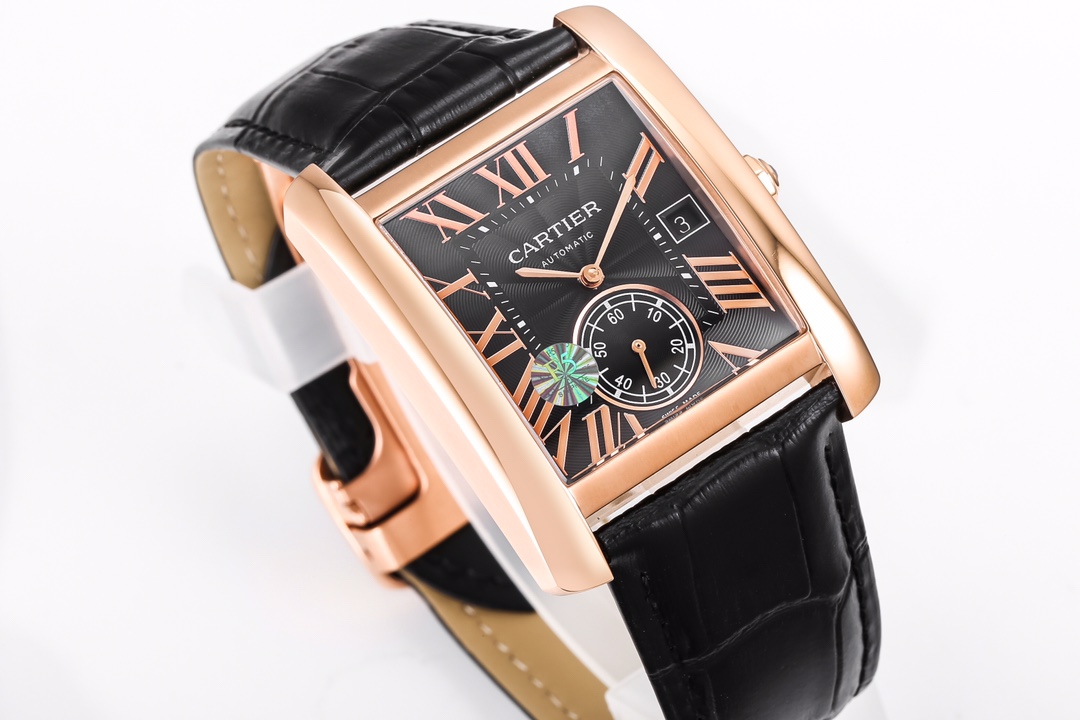 Cartier Premium Square Automatic 34mm × 44mm – 1904-Style Movement, Blue Steel Hands, Dual Sapphire Crystal & 250m Water Resistance