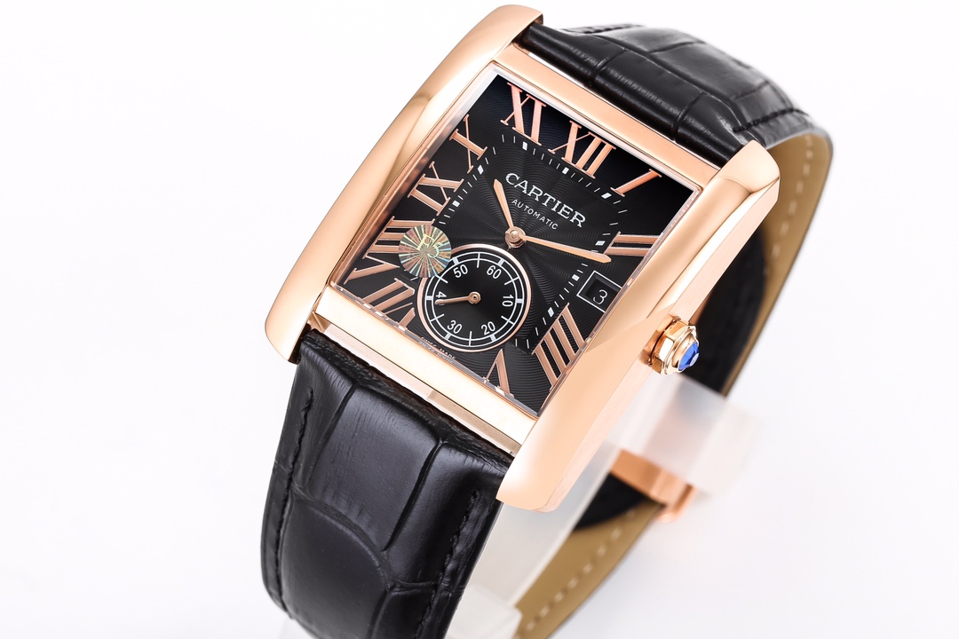 Cartier Premium Square Automatic 34mm × 44mm – 1904-Style Movement, Blue Steel Hands, Dual Sapphire Crystal & 250m Water Resistance