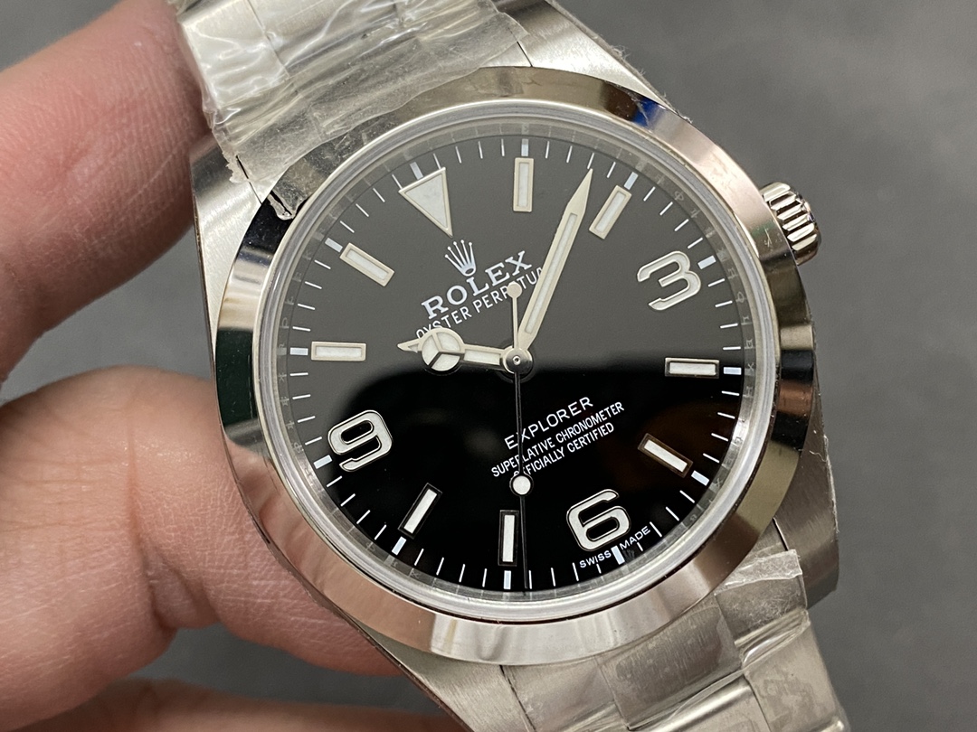Rolex Explorer I 369 Oyster Perpetual 39mm｜904L Steel Scratch-resistant Sapphire Crystal Black Dial Caliber 3132 904L Three-piece Link Oyster Bracelet