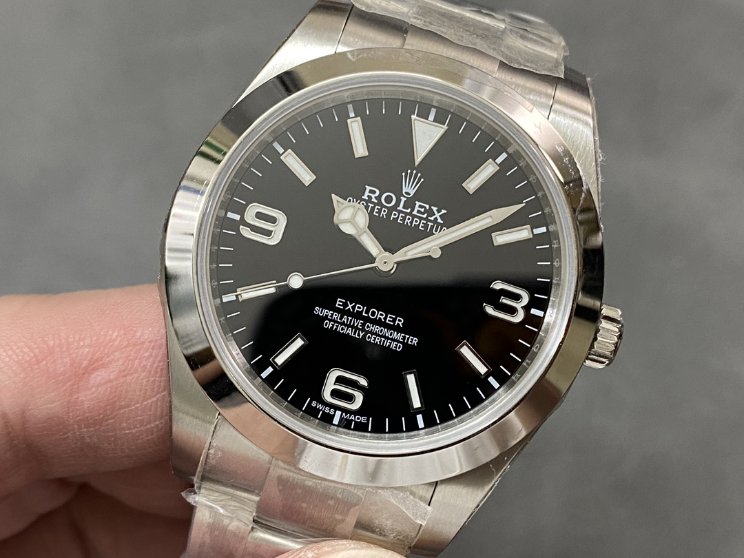 Rolex Explorer I 369 Oyster Perpetual 39mm｜904L Steel Scratch-resistant Sapphire Crystal Black Dial Caliber 3132 904L Three-piece Link Oyster Bracelet