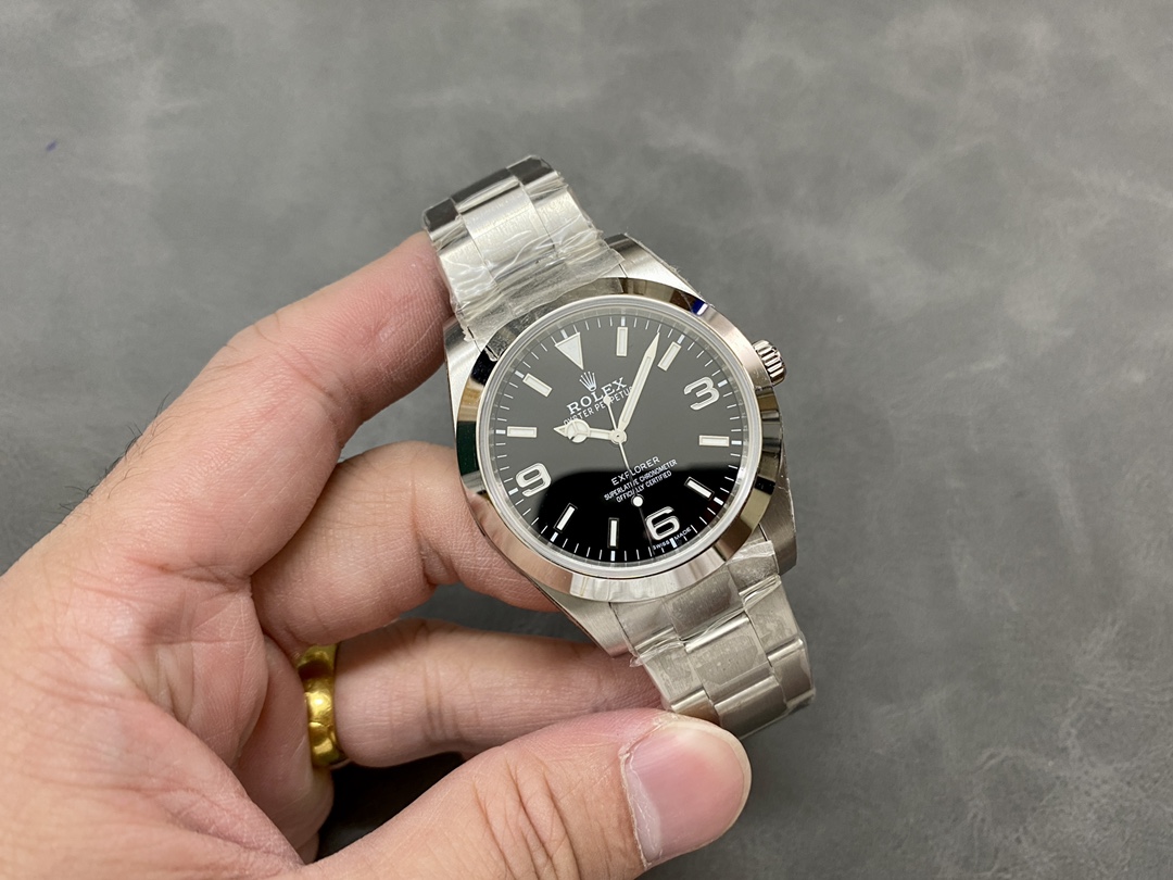 Rolex Explorer I 369 Oyster Perpetual 39mm｜904L Steel Scratch-resistant Sapphire Crystal Black Dial Caliber 3132 904L Three-piece Link Oyster Bracelet