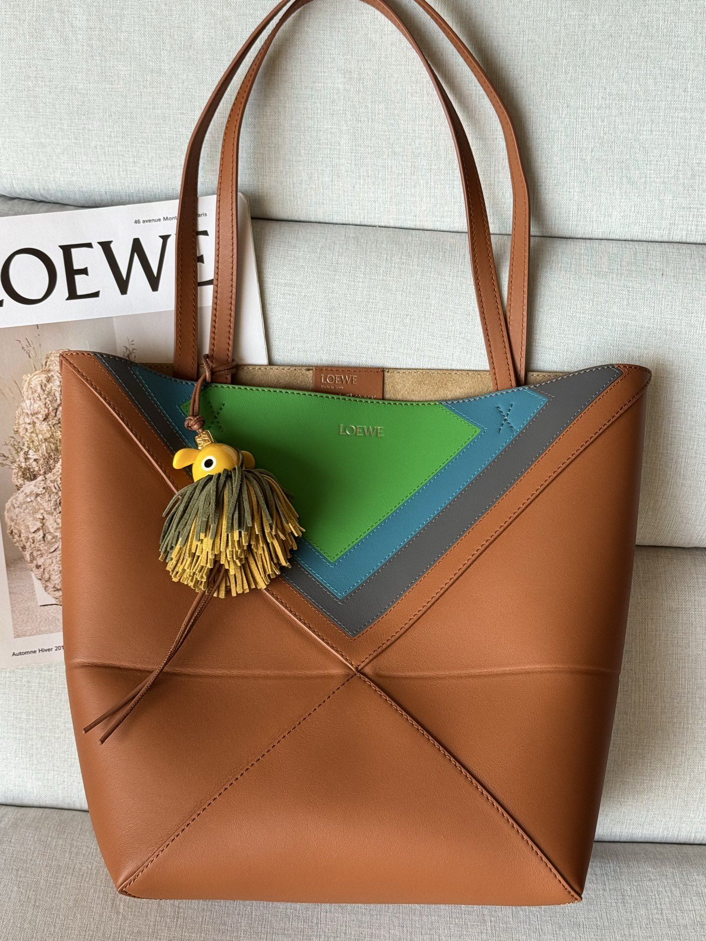 LOEWE × Josef and Anni Albers Collection Debut Puzzle Foldable Bag 0.710 In Stock Model 1762-1 Dimensions 25-31 cm