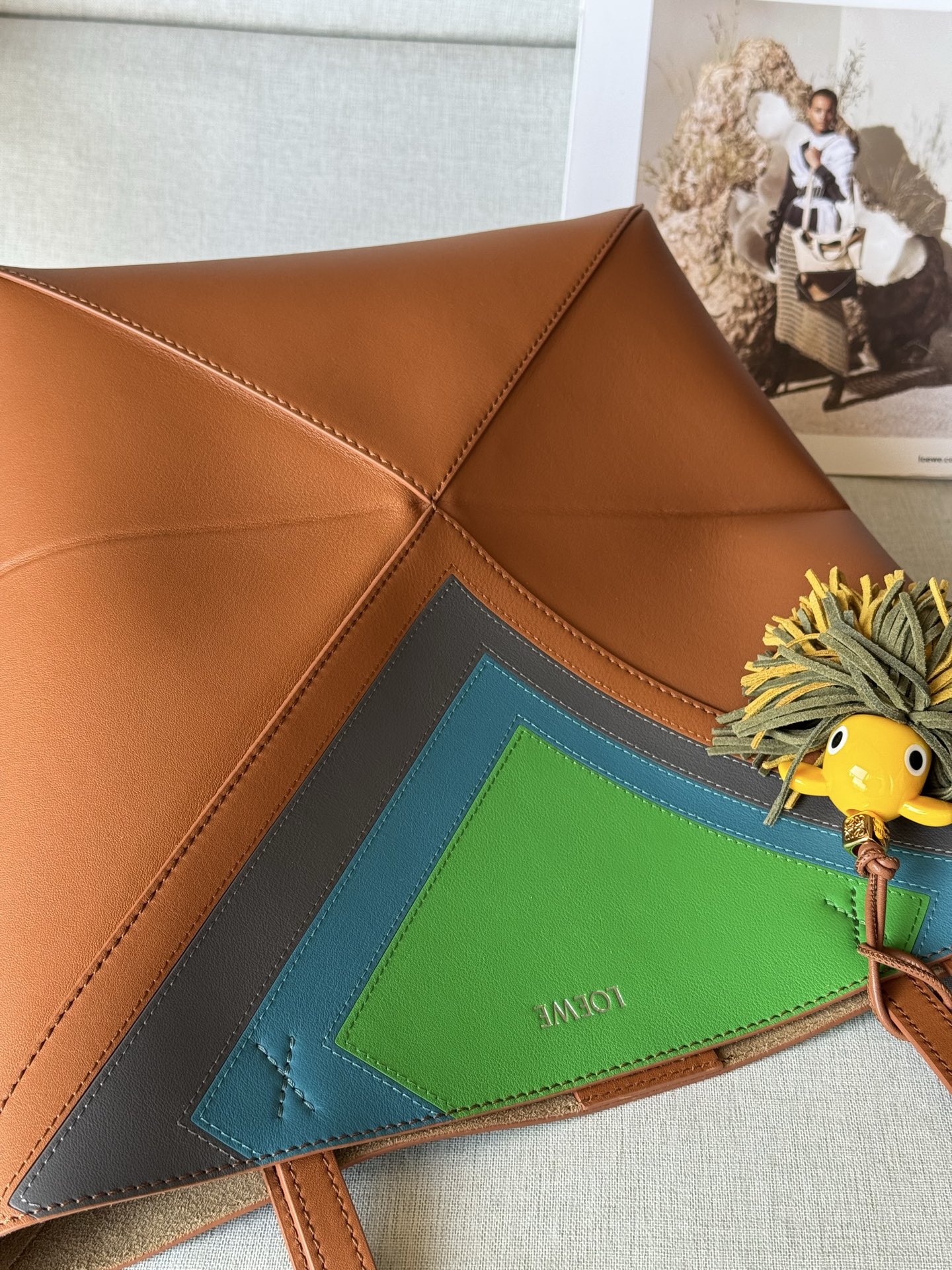 LOEWE × Josef and Anni Albers Collection Debut Puzzle Foldable Bag 0.710 In Stock Model 1762-1 Dimensions 25-31 cm