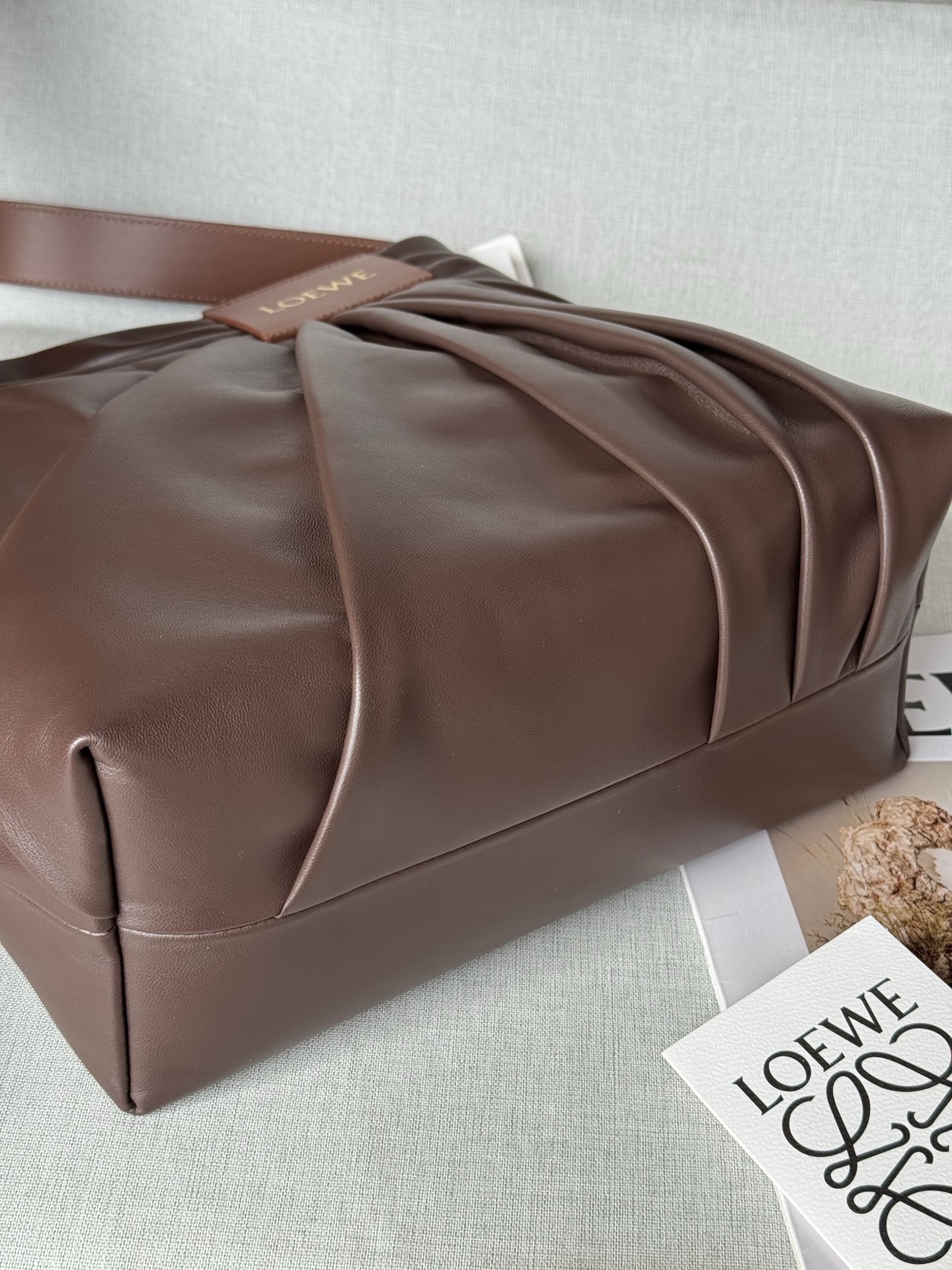 LOEWE Soft Nappa Leather Draped Handbag Model 1781 30-29-14 Height 30 cm Width 29 cm Depth 13 cm