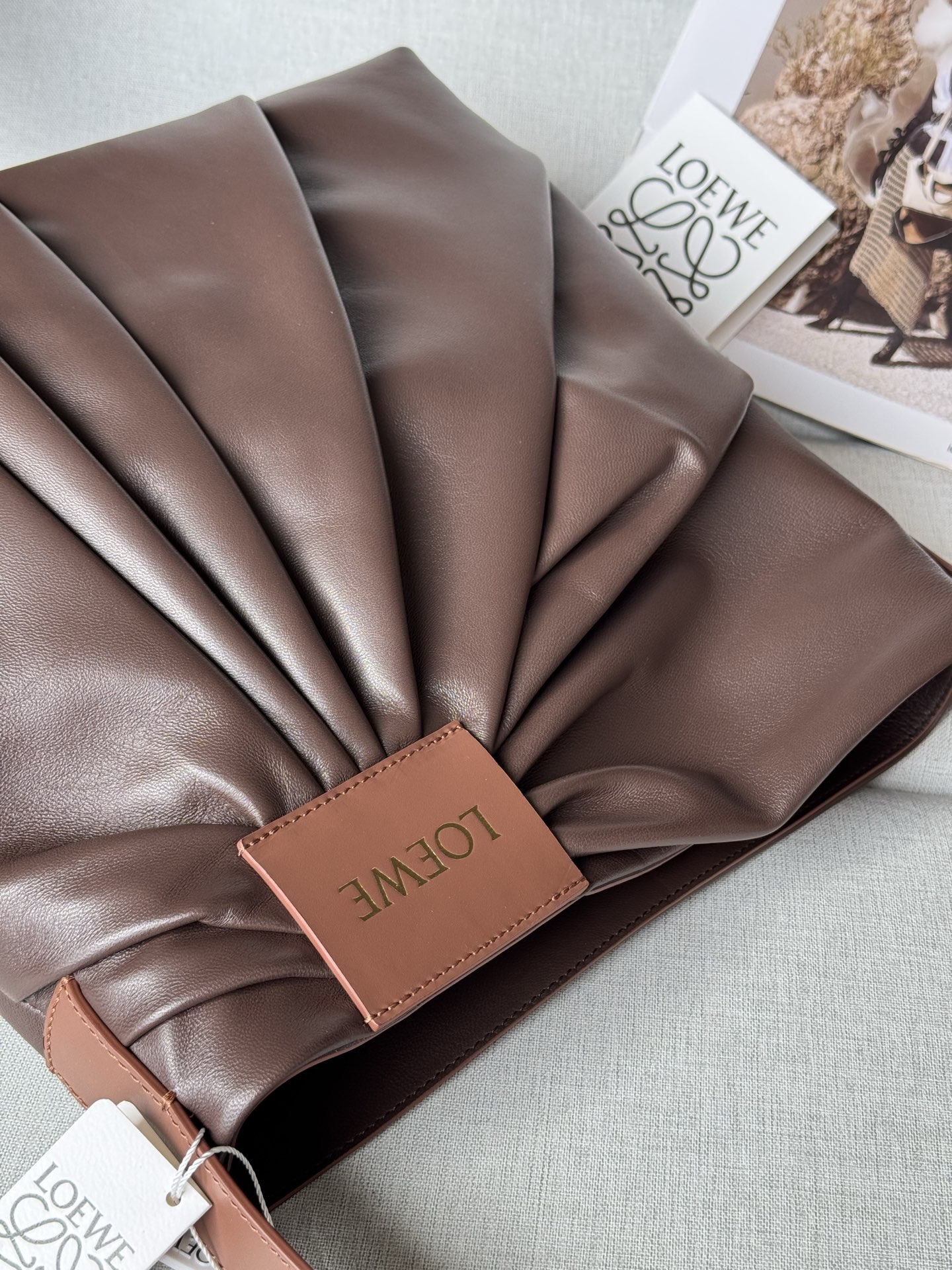 LOEWE Soft Nappa Leather Draped Handbag Model 1781 30-29-14 Height 30 cm Width 29 cm Depth 13 cm