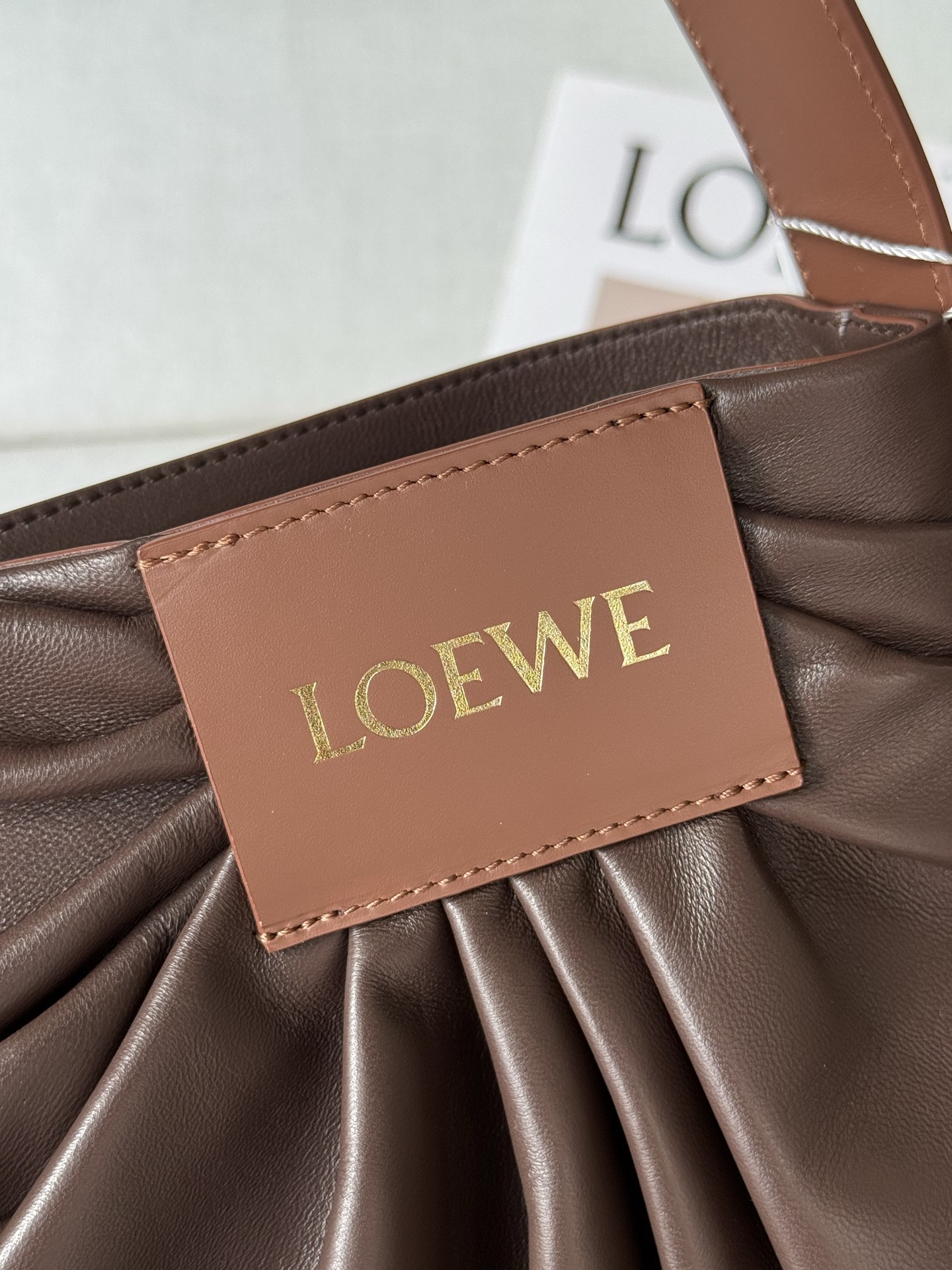 LOEWE Soft Nappa Leather Draped Handbag Model 1781 30-29-14 Height 30 cm Width 29 cm Depth 13 cm
