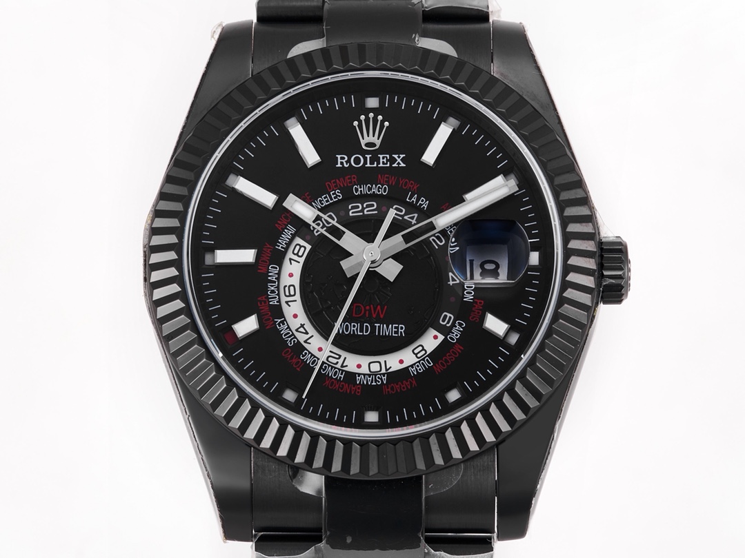 Rolex Sky-Dweller Series+DIW Modified Model+40MM×9.5MM+Imported Automatic Mechanical Movement Dual-Time Zone Stainless Steel Men's Watch