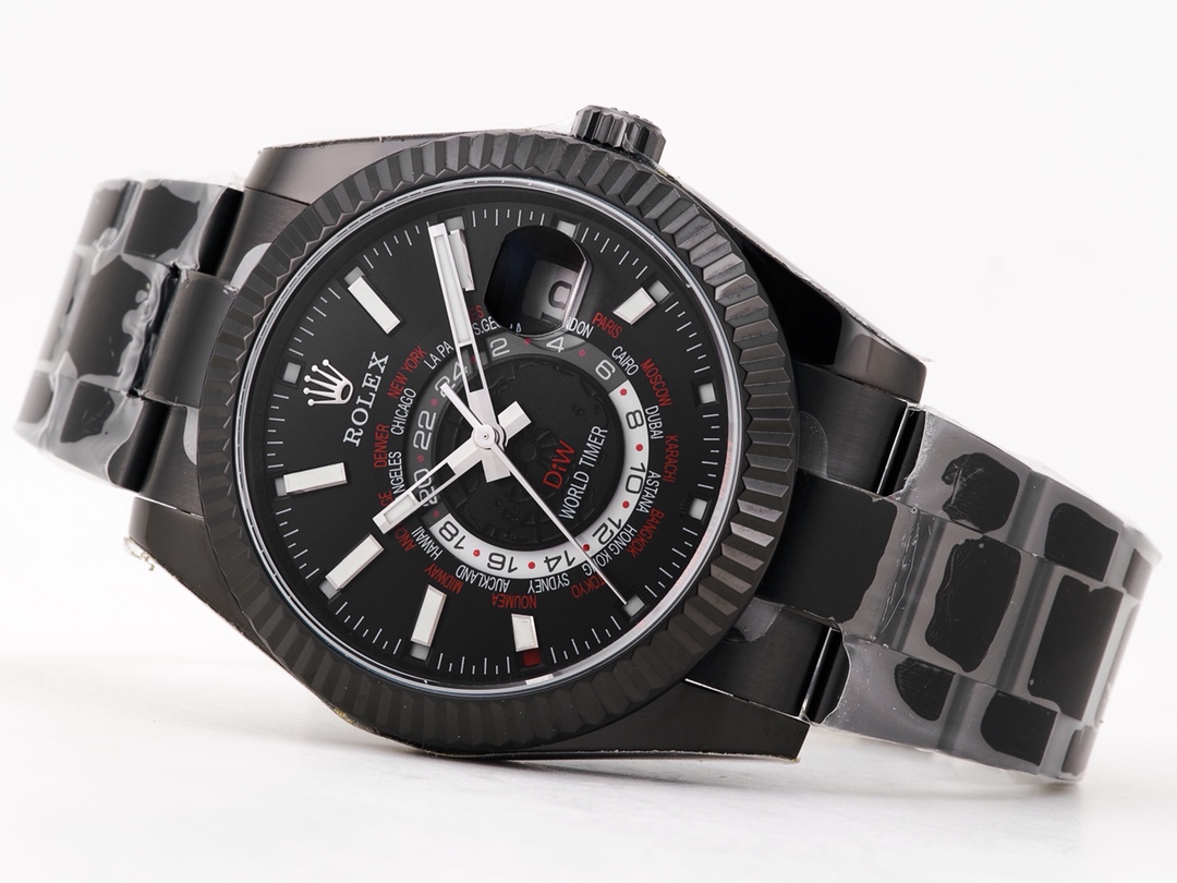 Rolex Sky-Dweller Series+DIW Modified Model+40MM×9.5MM+Imported Automatic Mechanical Movement Dual-Time Zone Stainless Steel Men's Watch