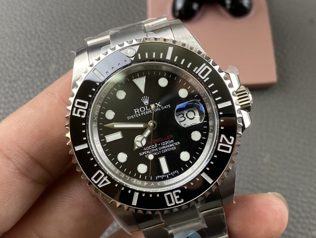 Rolex Sea-Dweller Series+Black King Kong 43MM Single Red+Calibre 2836 Stainless Steel Ceramic Bezel Men's Watch