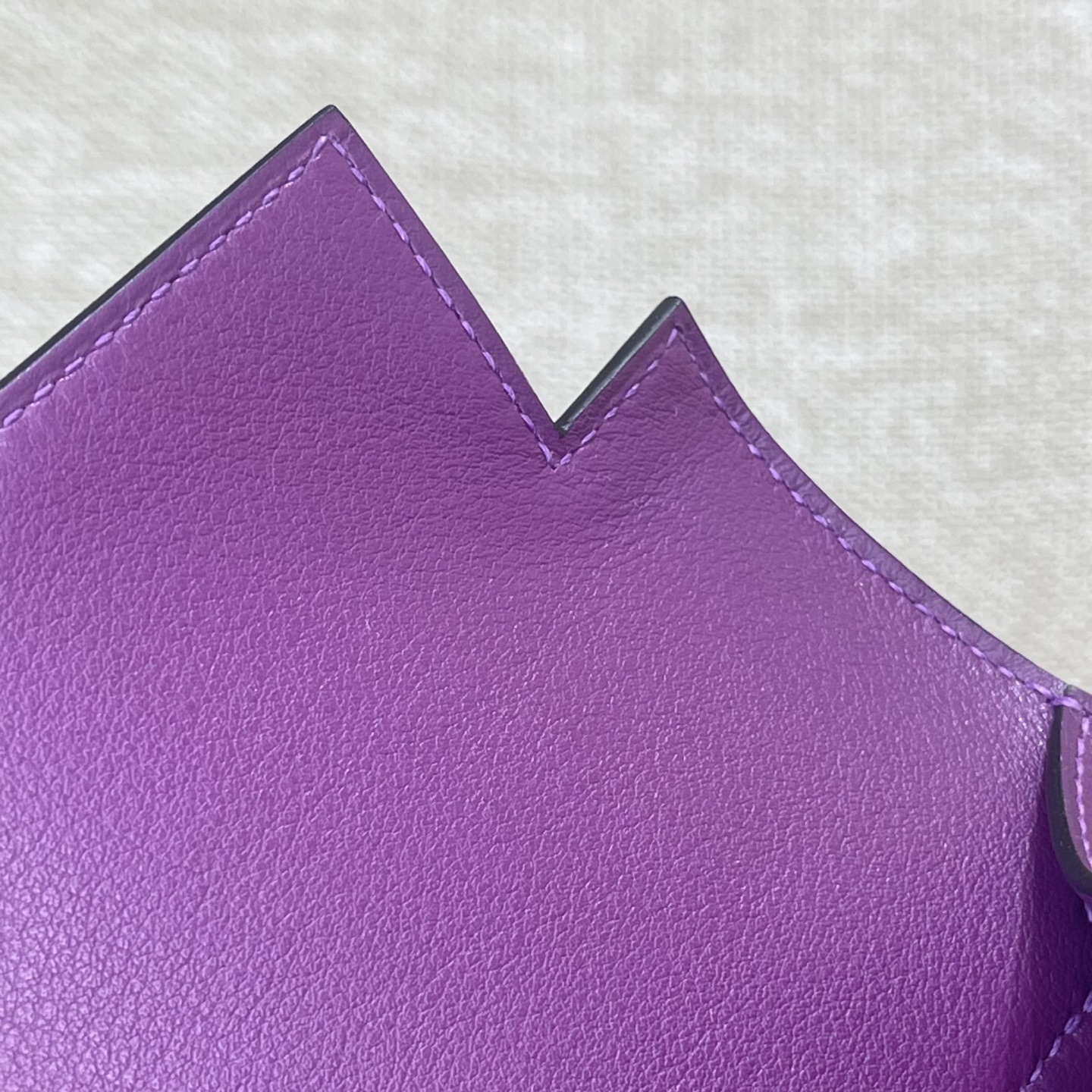 Hermès Model: Kelly Mini First Generation Color: Anemone Purple with Gold Hardware Dimensions: 22cm x 14cm x 7cm