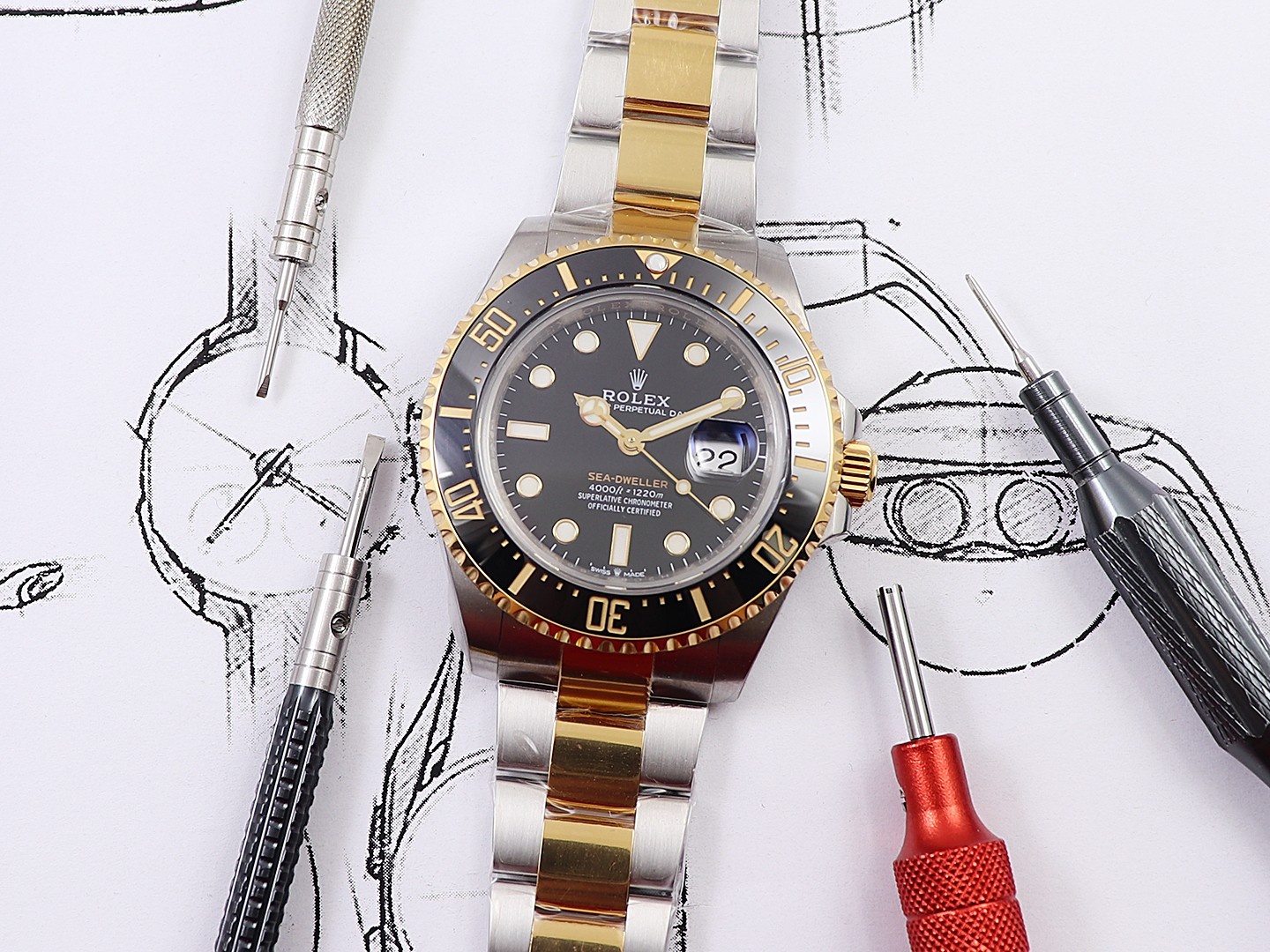 Rolex Submariner Two-tone Version｜18K Gold Plated Finish 316 Stainless Steel Base