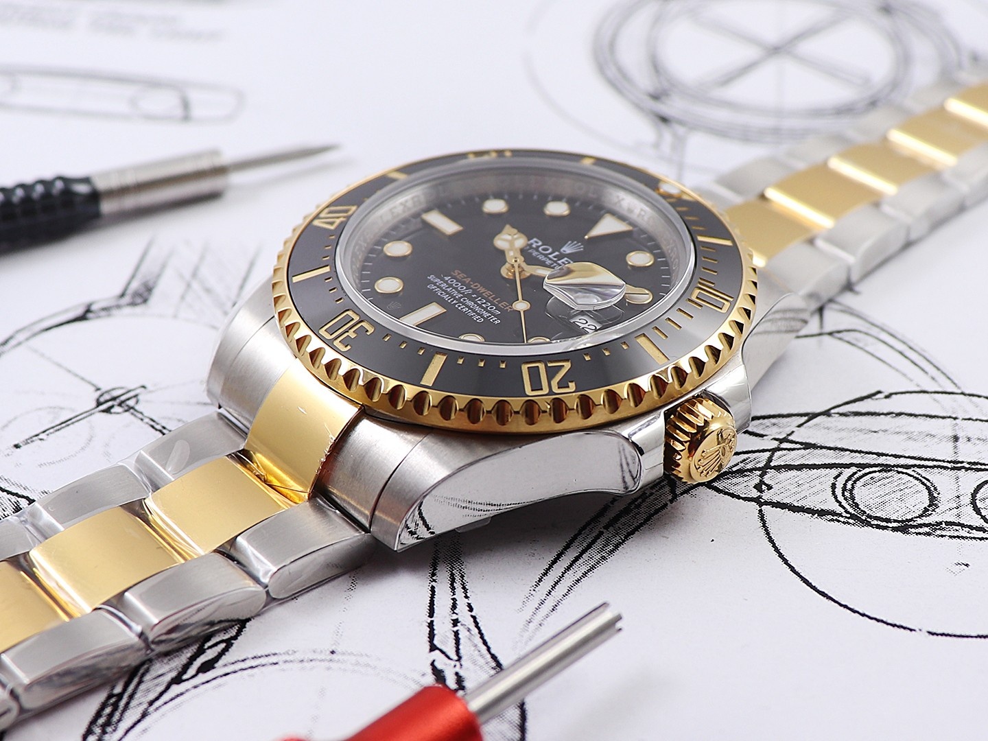 Rolex Submariner Two-tone Version｜18K Gold Plated Finish 316 Stainless Steel Base