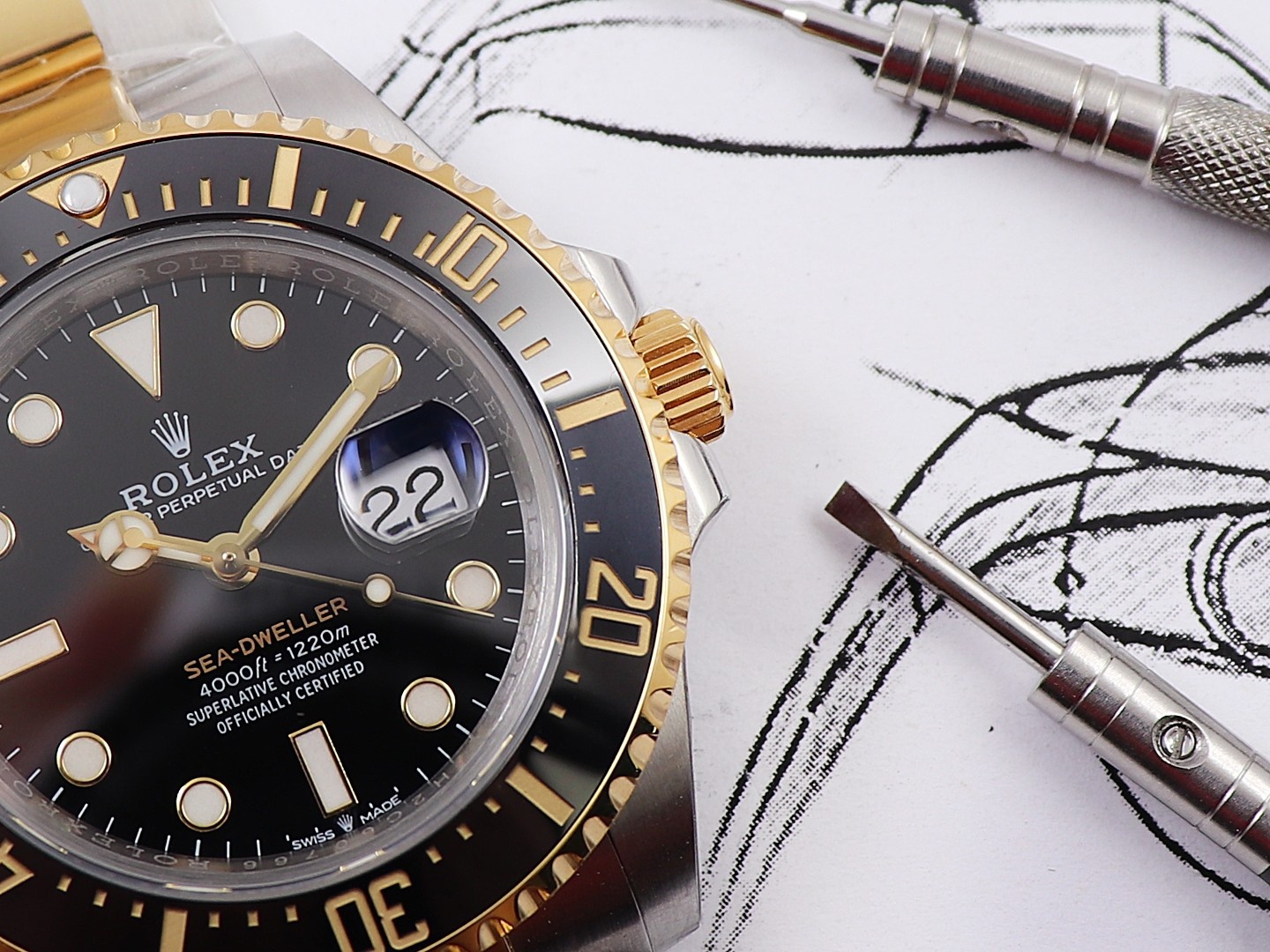 Rolex Submariner Two-tone Version｜18K Gold Plated Finish 316 Stainless Steel Base