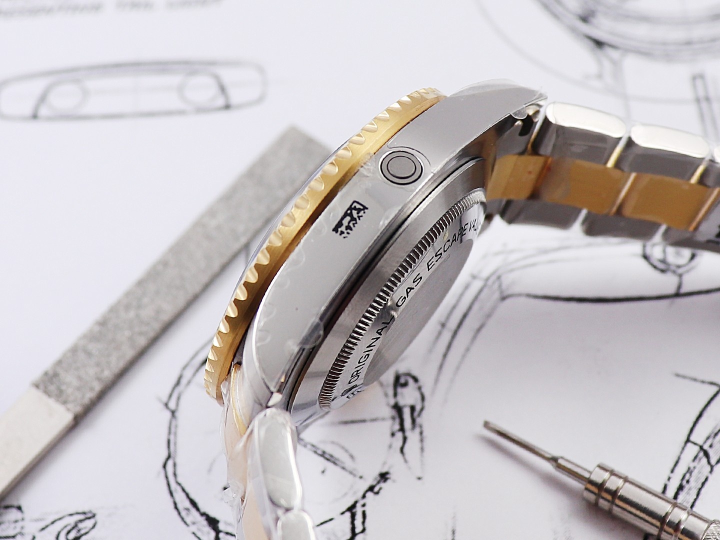 Rolex Submariner Two-tone Version｜18K Gold Plated Finish 316 Stainless Steel Base