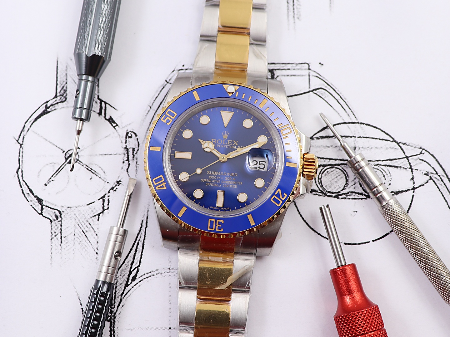 Rolex Submariner Two-tone Version｜18K Gold Cladding Craft Metal Base