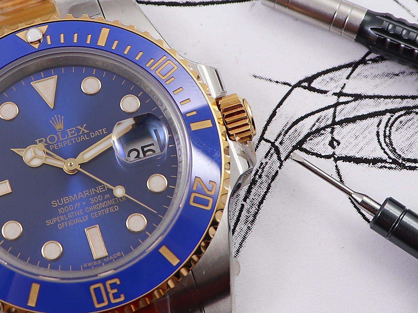 Rolex Submariner Two-tone Version｜18K Gold Cladding Craft Metal Base