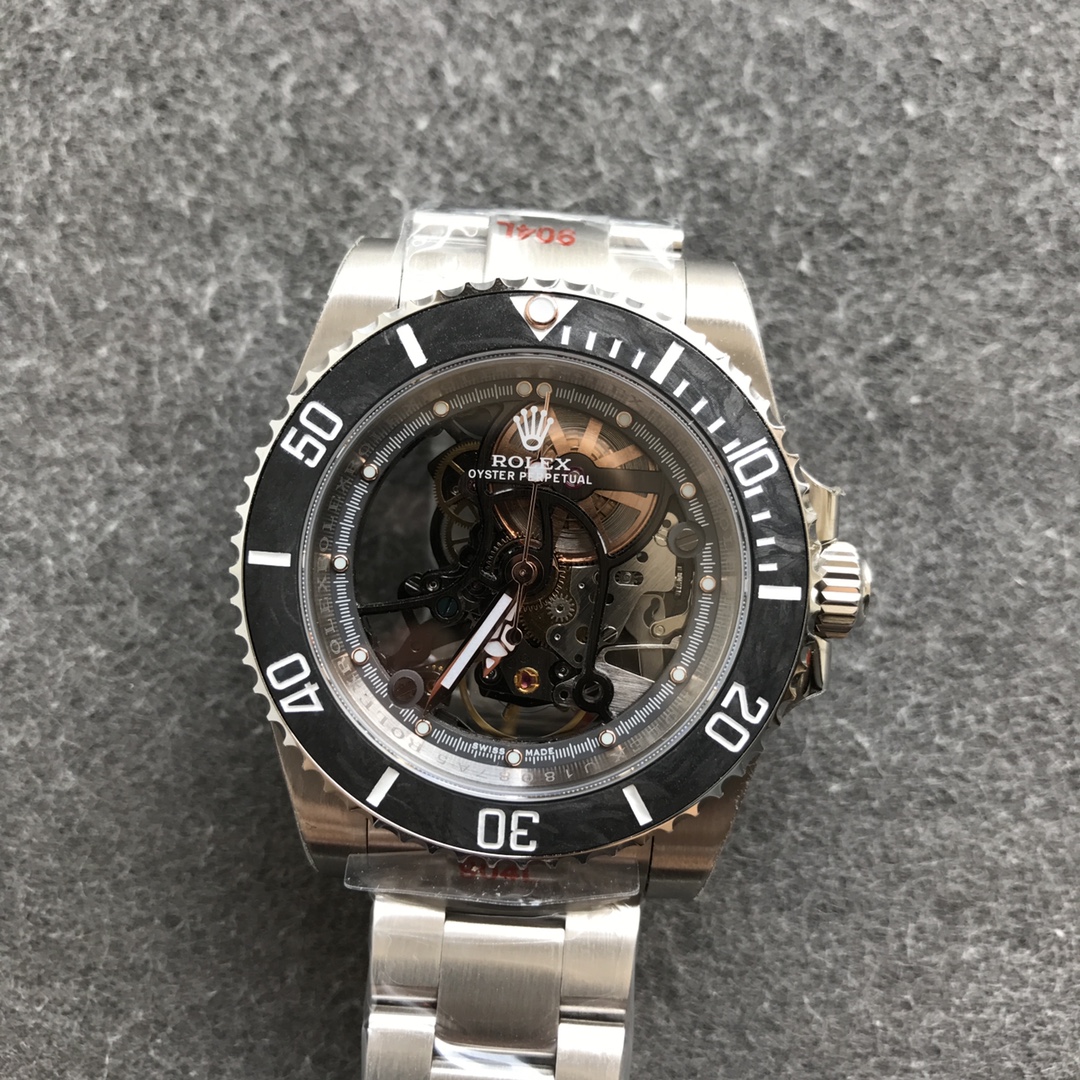 Rolex Submariner Full Skeleton Model｜Carbon Fiber Bezel Caliber 3130 Heavy-duty Rotor Visible Movement Operation Rare Model