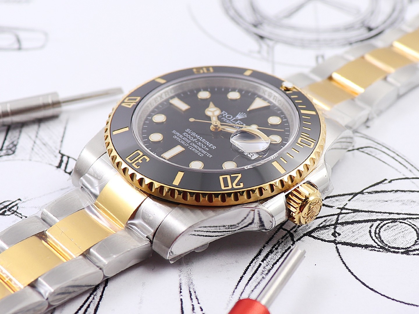 Rolex Submariner Two-tone Model 36mm｜18K Gold Cladding Craft Metal Base In-stock Photos Version