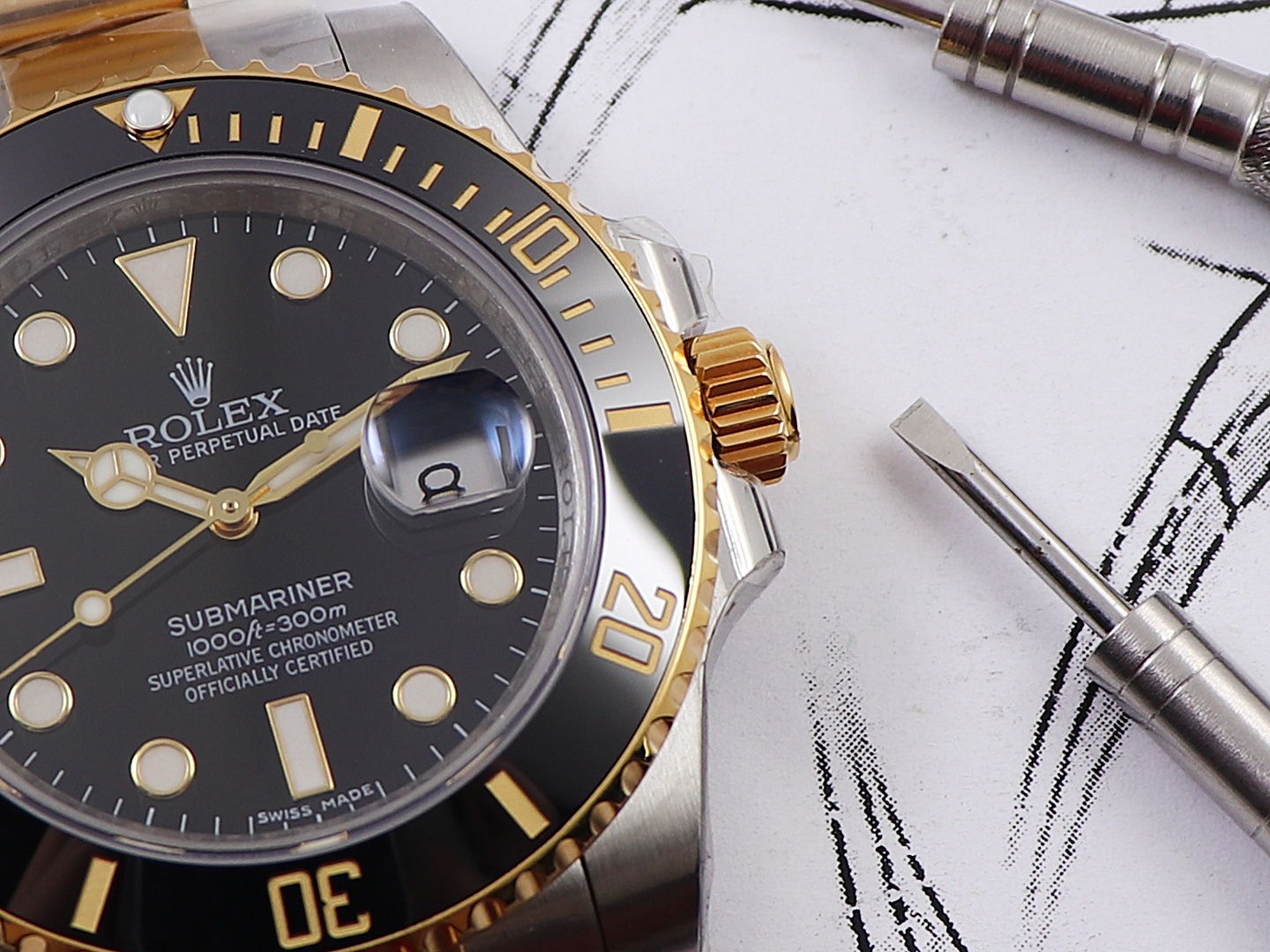 Rolex Submariner Two-tone Model 36mm｜18K Gold Cladding Craft Metal Base In-stock Photos Version
