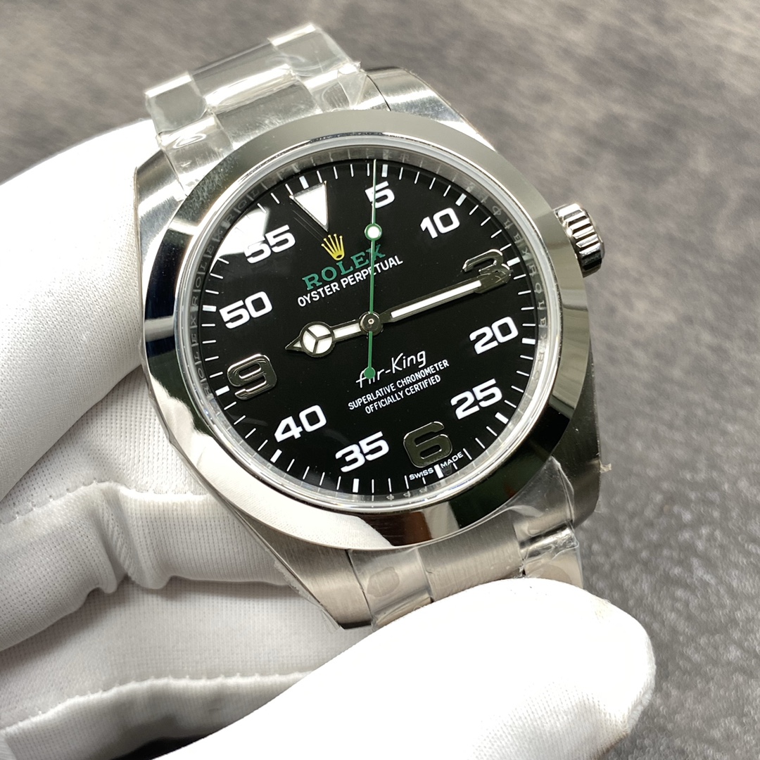 Rolex Air-King 40mm｜Swiss ETA2836 Movement 3/6/9 Position Large Arabic Numerals Super Luminous In-stock Photos Version