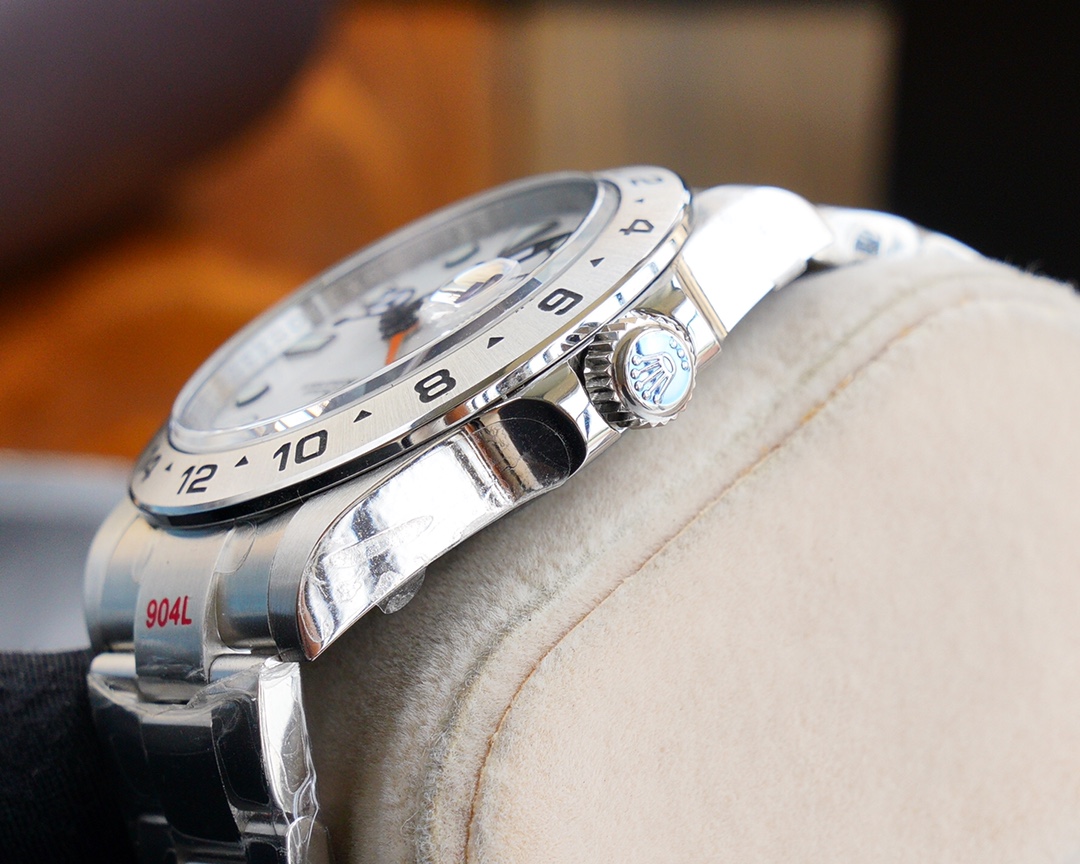 Rolex Explorer II 42mm V7 Upgrade Version｜Caliber 2836 Orange GMT Hand Dual Time Zone Display Finely Polished Case & Bracelet Safety Clasp Black & White Dial Ice-Blue Luminous