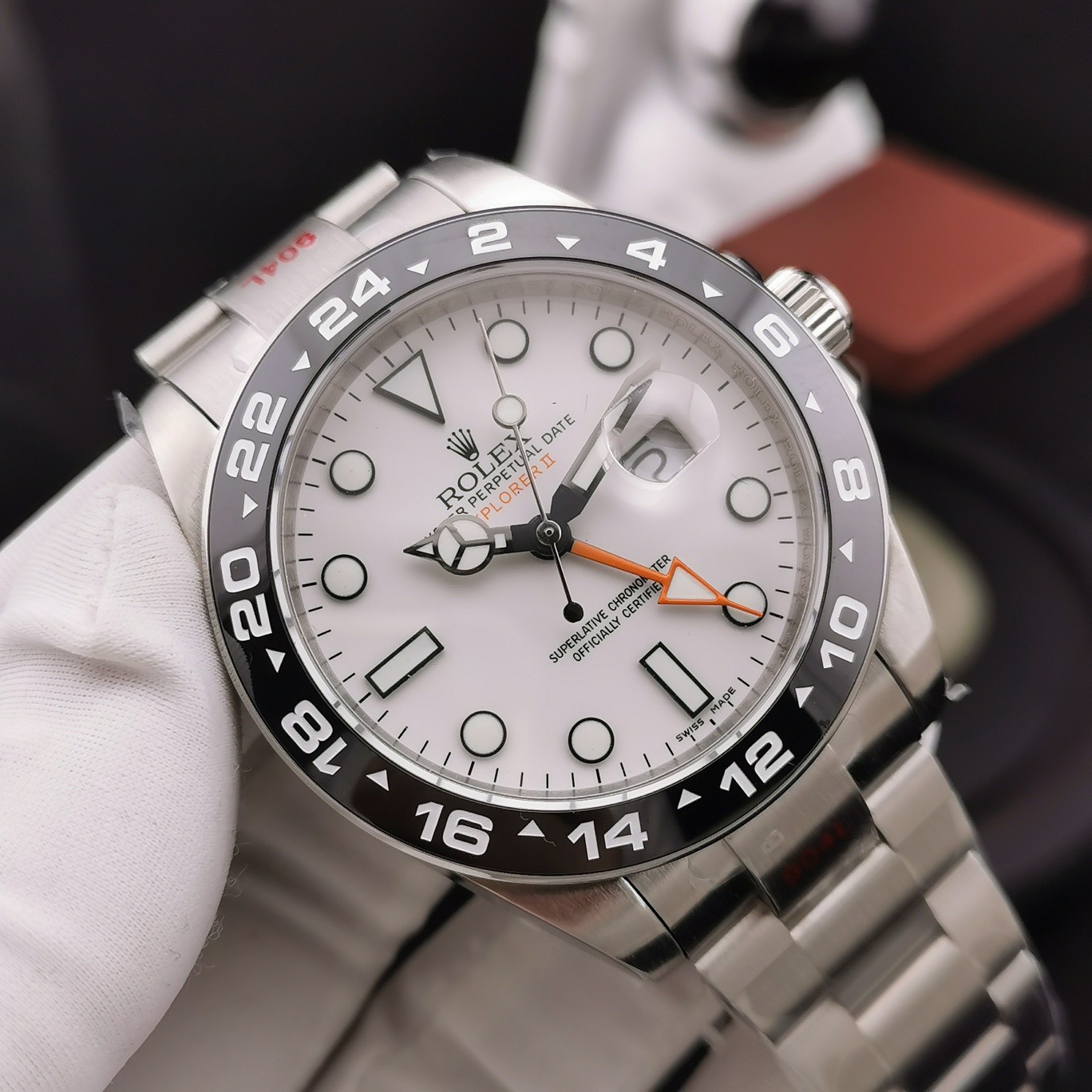 Rolex Explorer II 42mm 216570-77210｜INS European & American Modified Version Caliber 2836 904L Stainless Steel Case Sapphire Crystal Ceramic Bezel Dual Time Zone GMT Hand Blue Luminous Markers Steel Bracelet Folding Safety Clasp 12mm Thickness